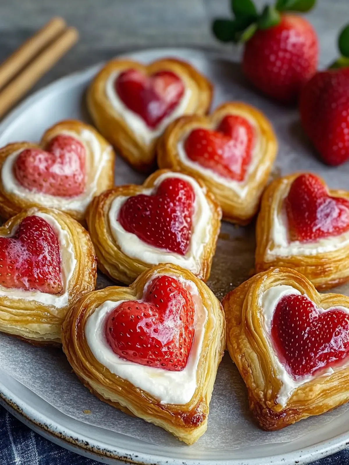 Strawberry Cream Cheese Heart Danishes