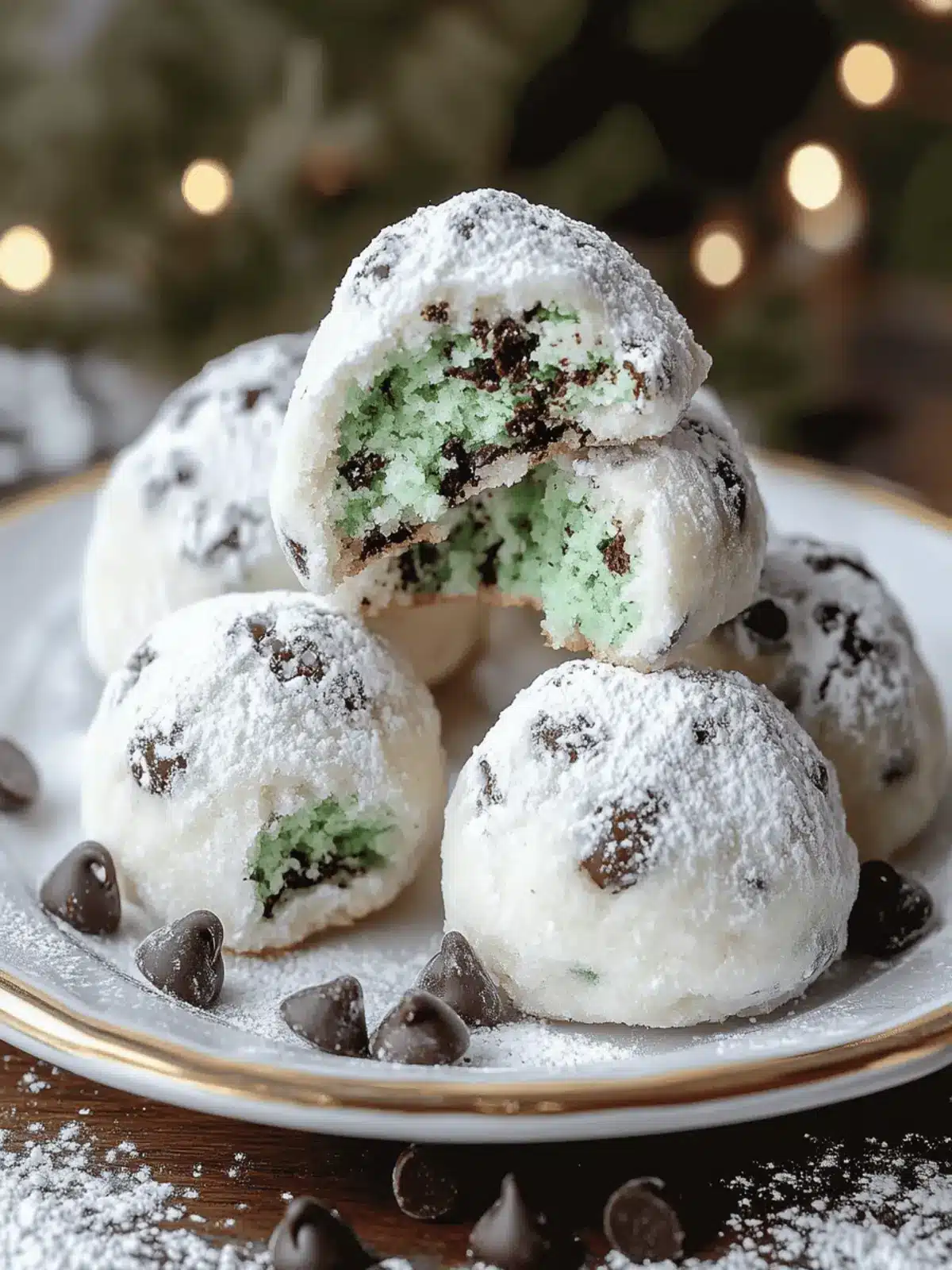 Mint Chocolate Chip Snowball Cookies That Melt in Your Mouth 3 Mint Chocolate Chip Snowball Cookies