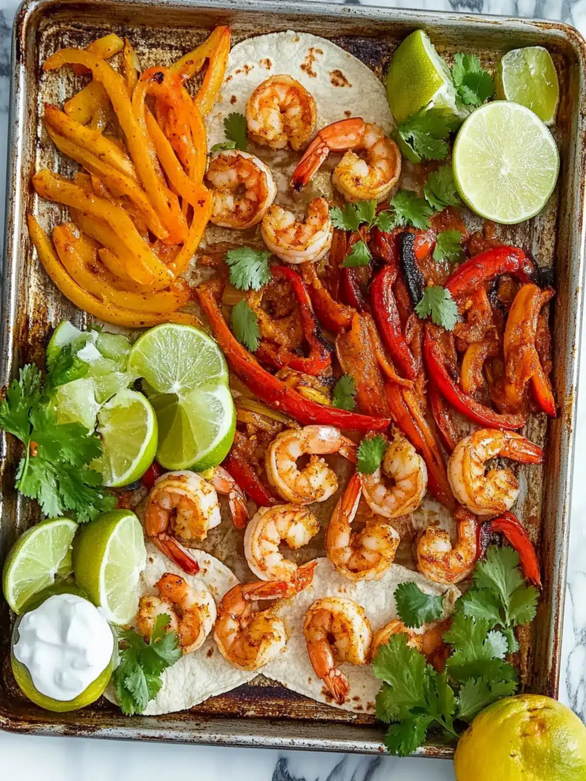Sheet Pan Shrimp Fajitas
