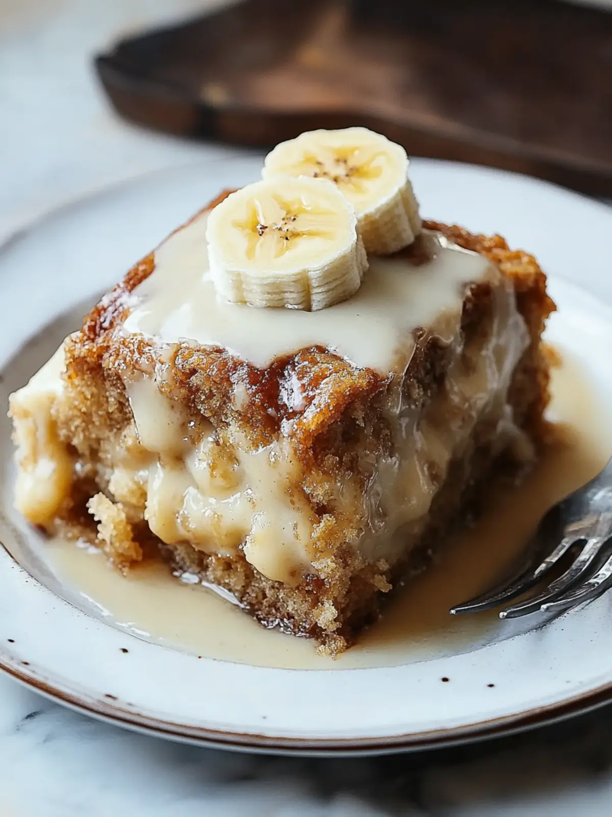 Sticky Banana Bread Pudding Cake