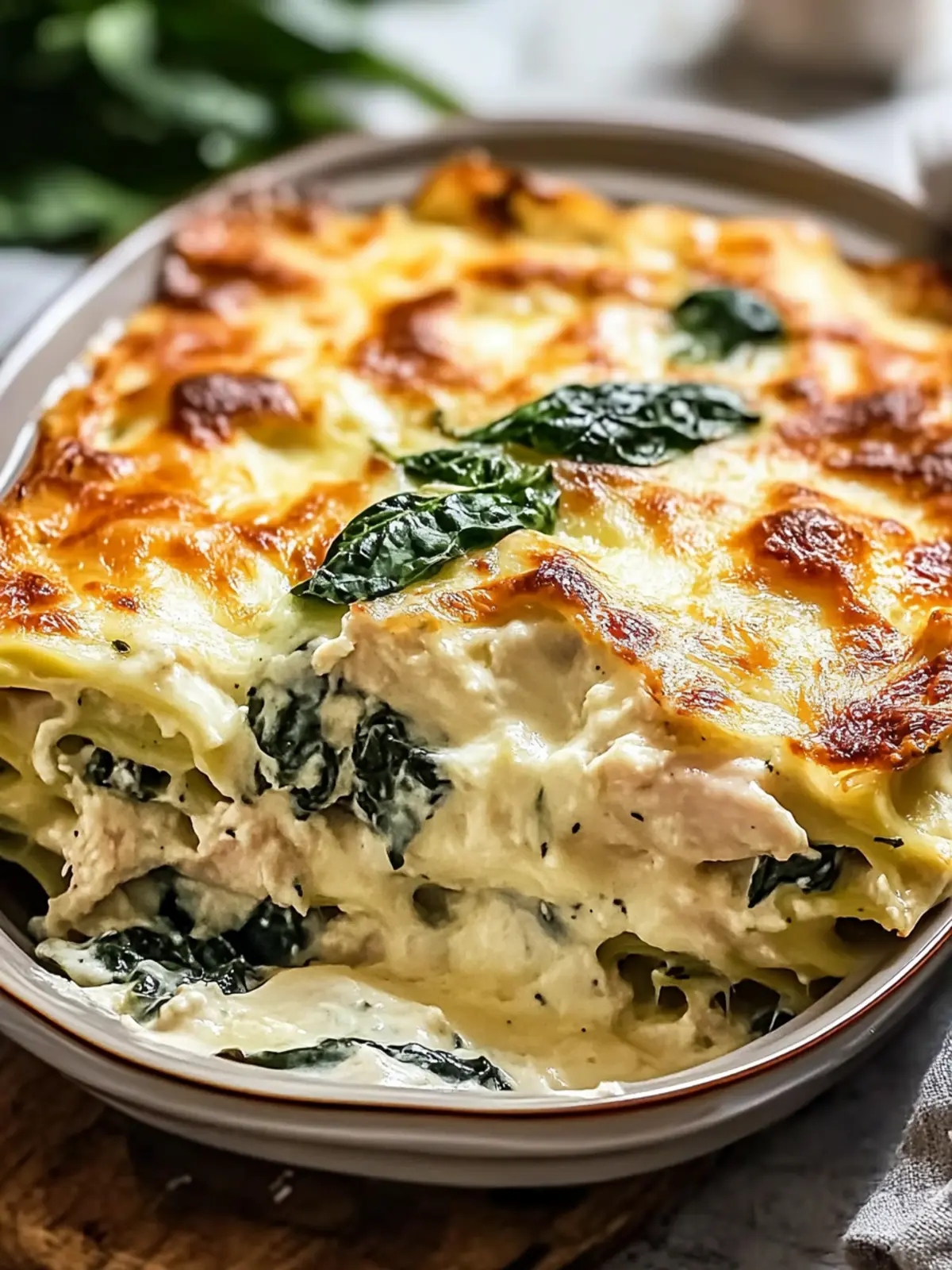 Chicken and Spinach Casserole with Cream Cheese