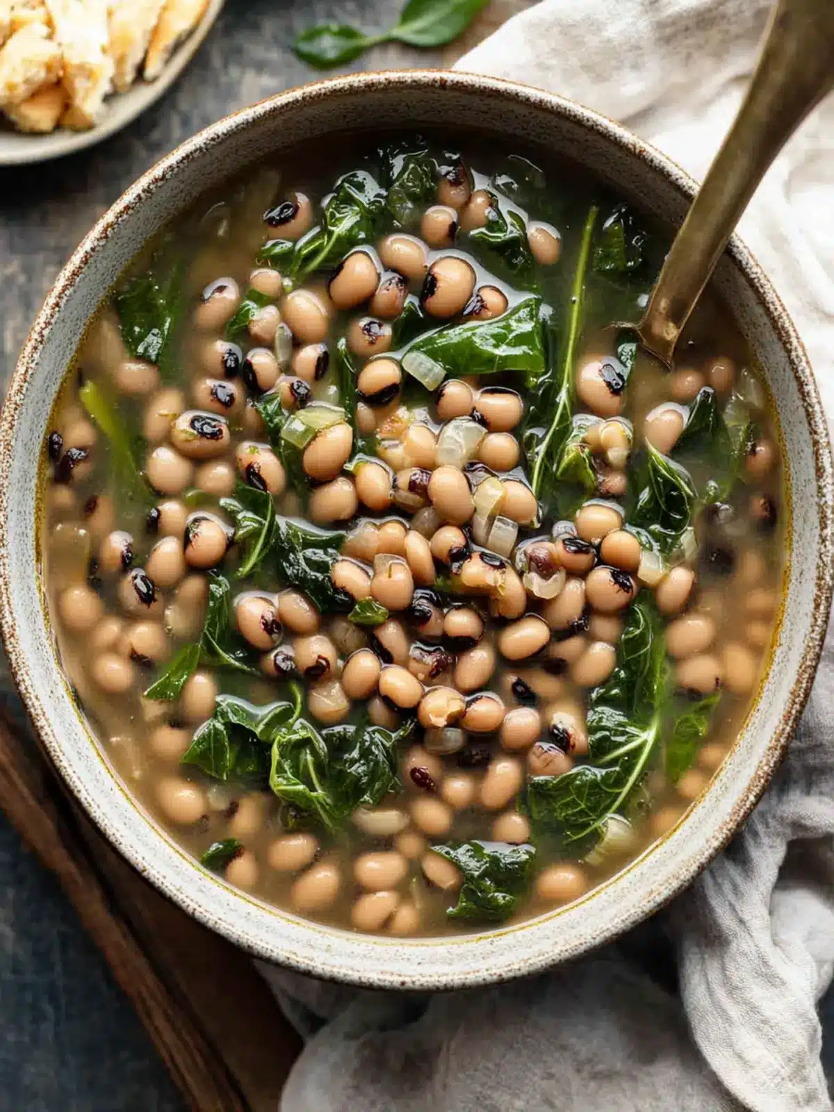 Slow Simmered Black Eyed Peas and Greens