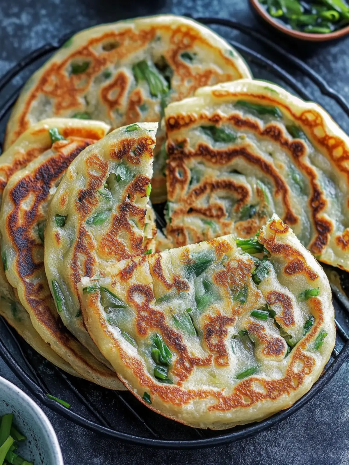 Scallion pancakes (Cong You Bing, è±æ²¹é¥¼)