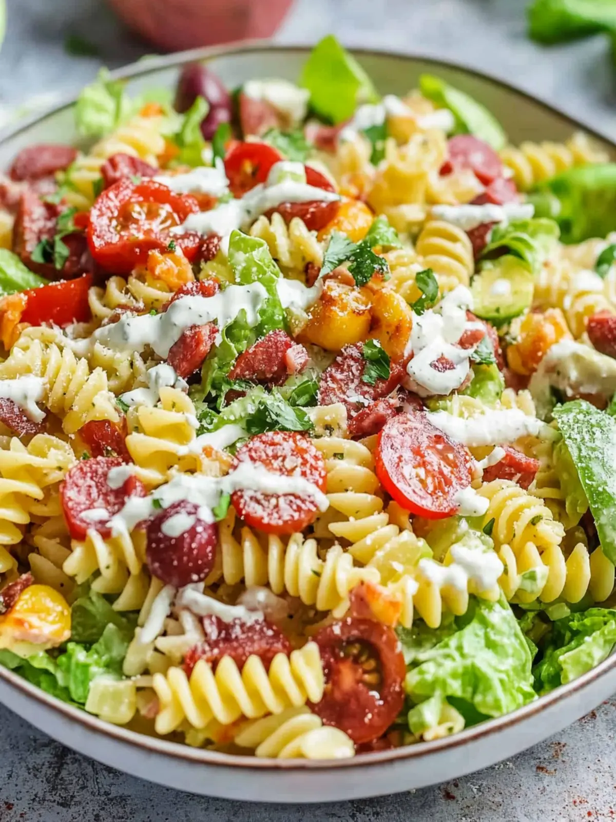 Ultimate BLT Pasta Salad With Ranch Dressing Bliss 3 BLT Pasta Salad With Ranch Dressing