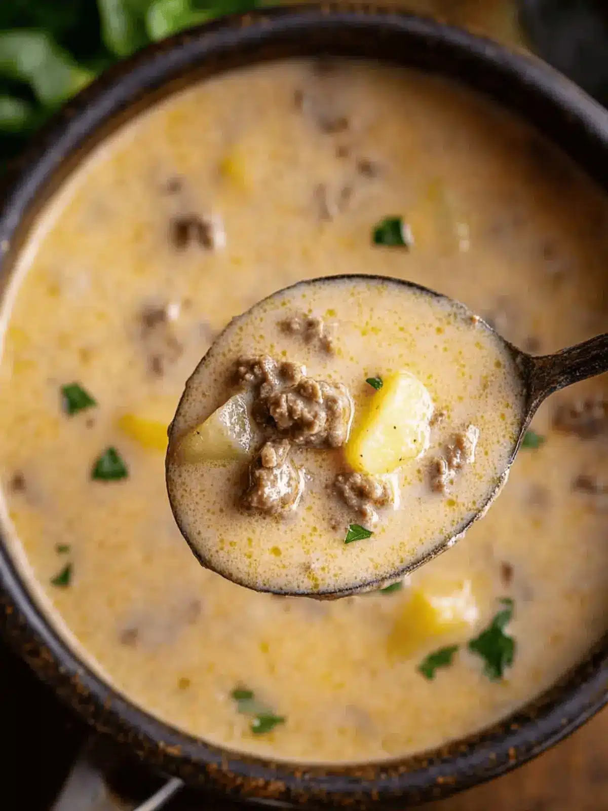 Cheesy Beef and Potato Soup