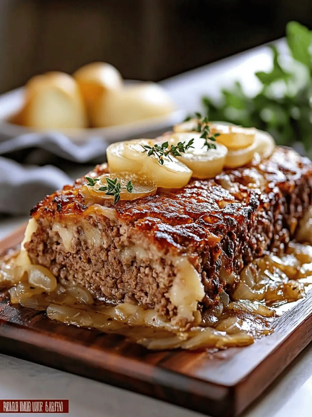 Savory French Onion Meatloaf with Gruy re Magic 3 French Onions Meatloaf