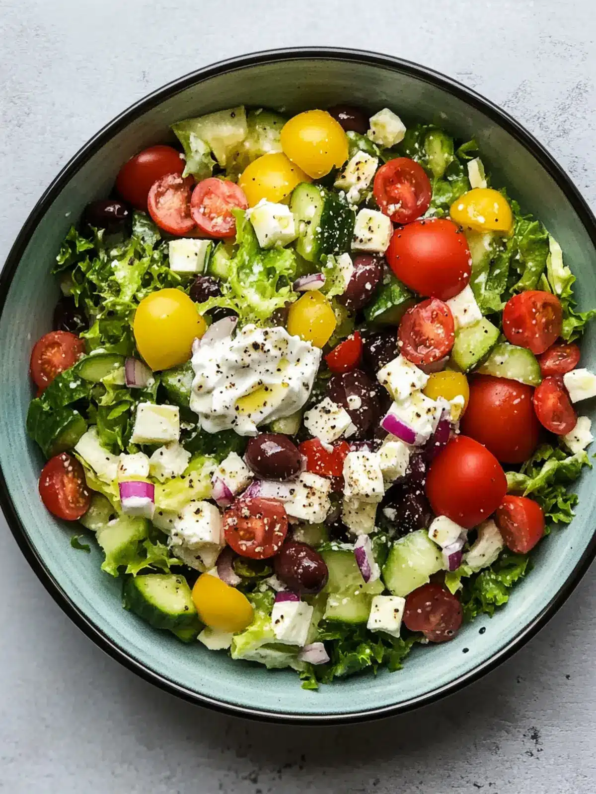 Delicious Greek Salad With Creamy Yogurt Dressing You ll Love 2 Greek Salad With Creamy Yogurt Dressing