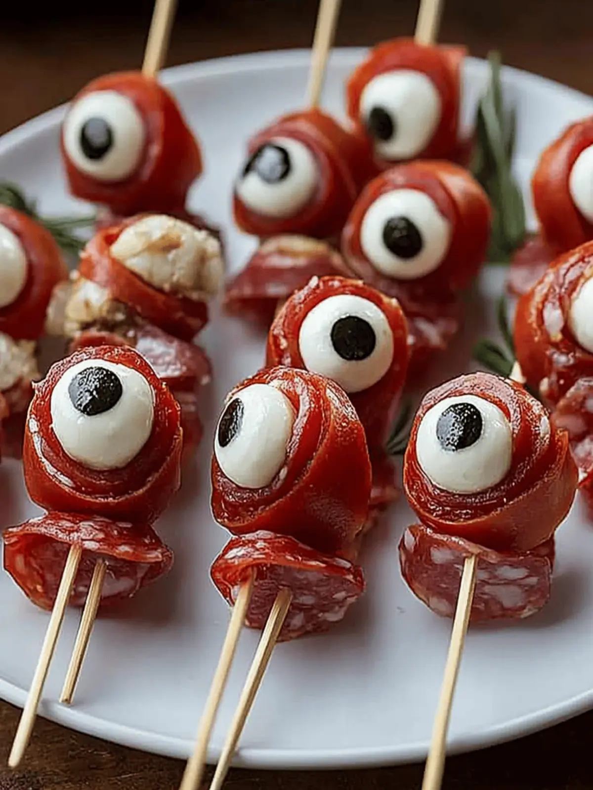 Skewered Salami Eyeballs
