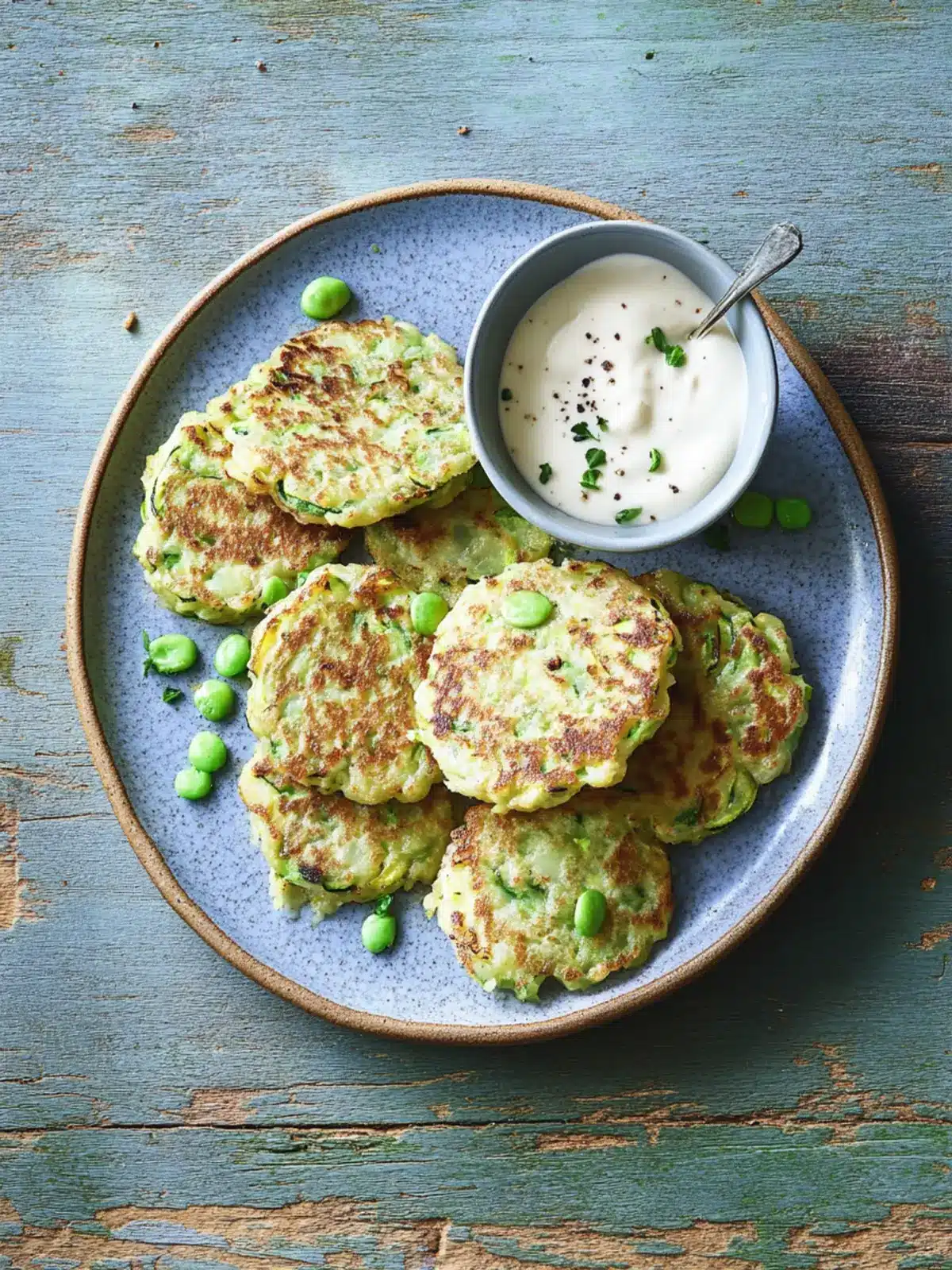Crispy Courgette Fritters with a Zesty Mango Yogurt Dip 2 Courgette fritters