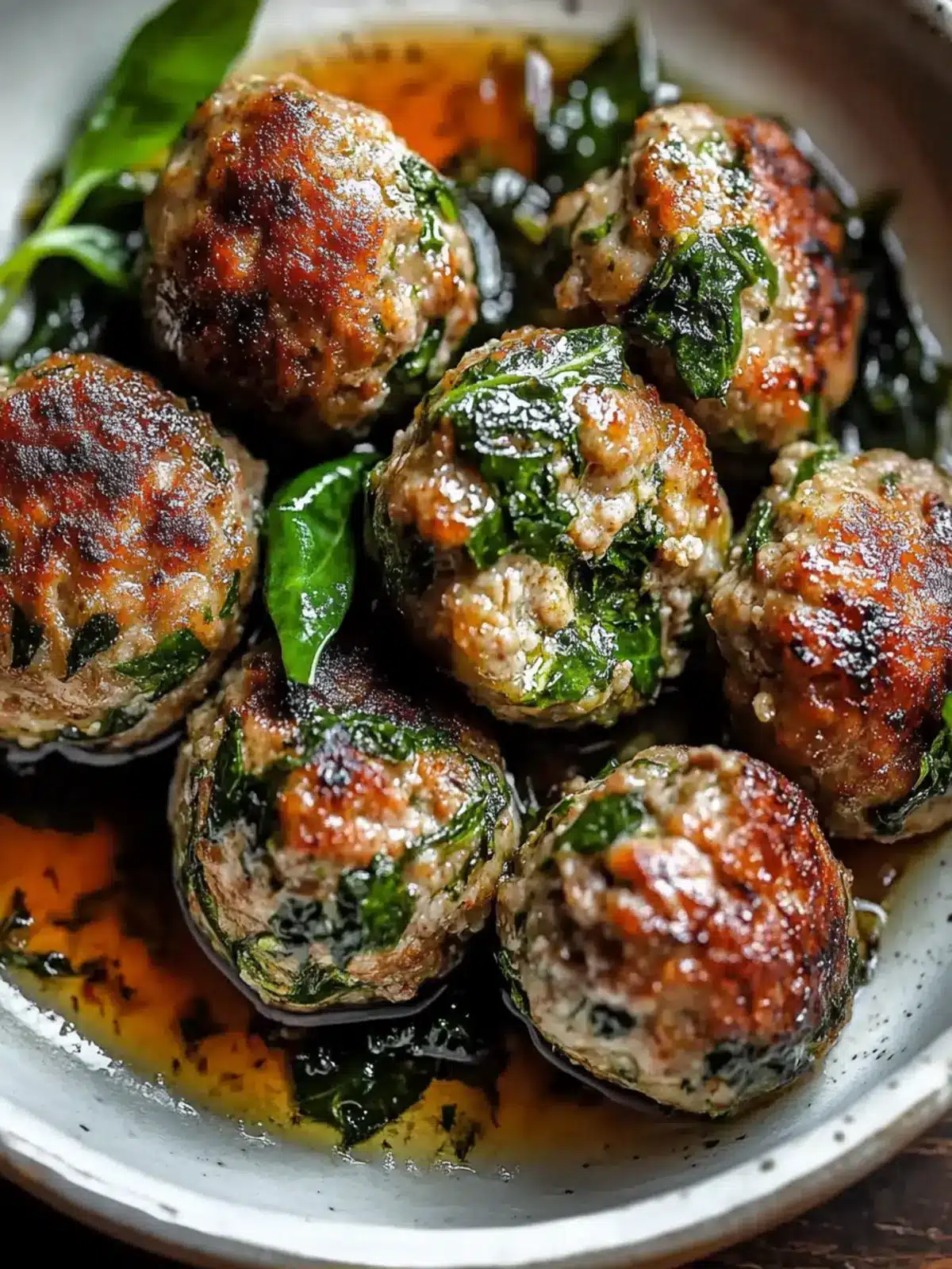 Spinach Garlic Meatballs