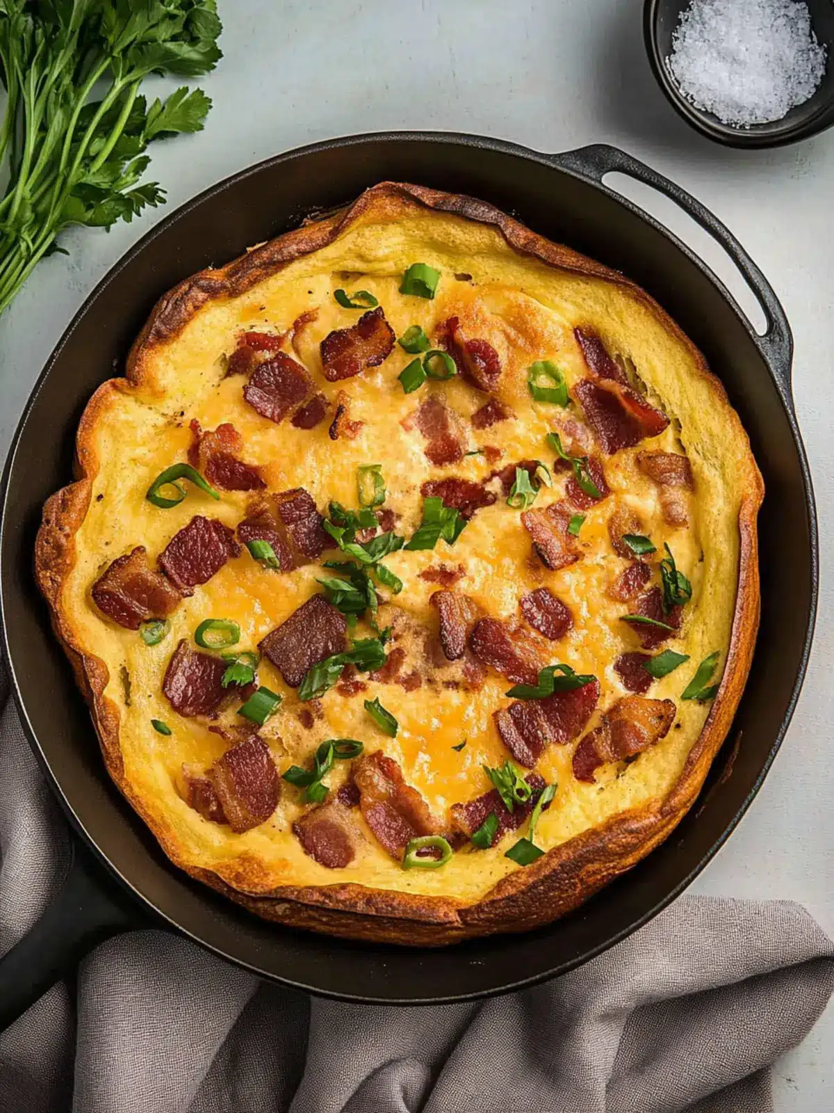 Bacon Dutch Baby with Cheddar Cheese - Fluffy Breakfast Bliss 3 Bacon Dutch Baby with Cheddar Cheese