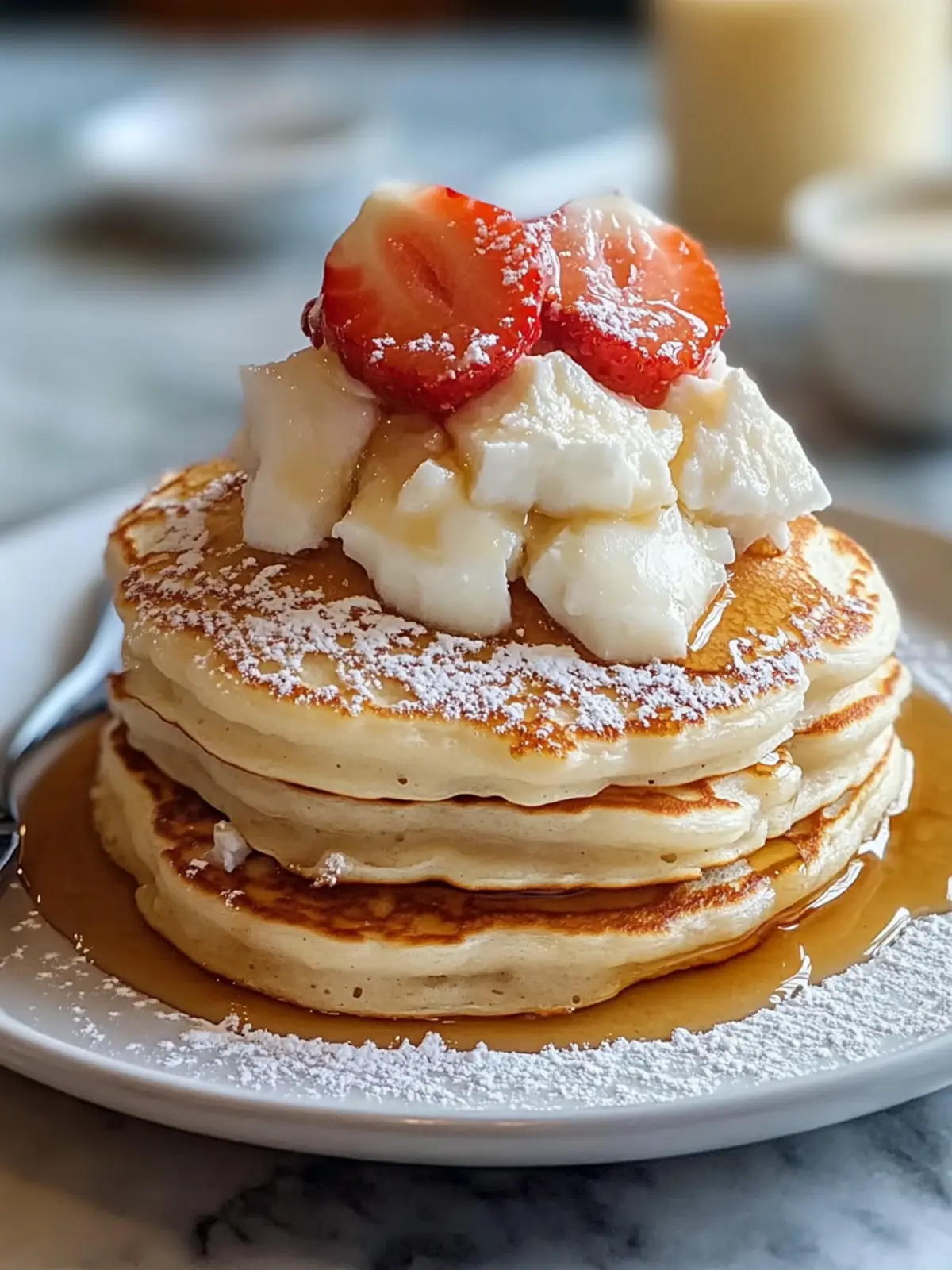 Sweet Coconut Cream Pancakes