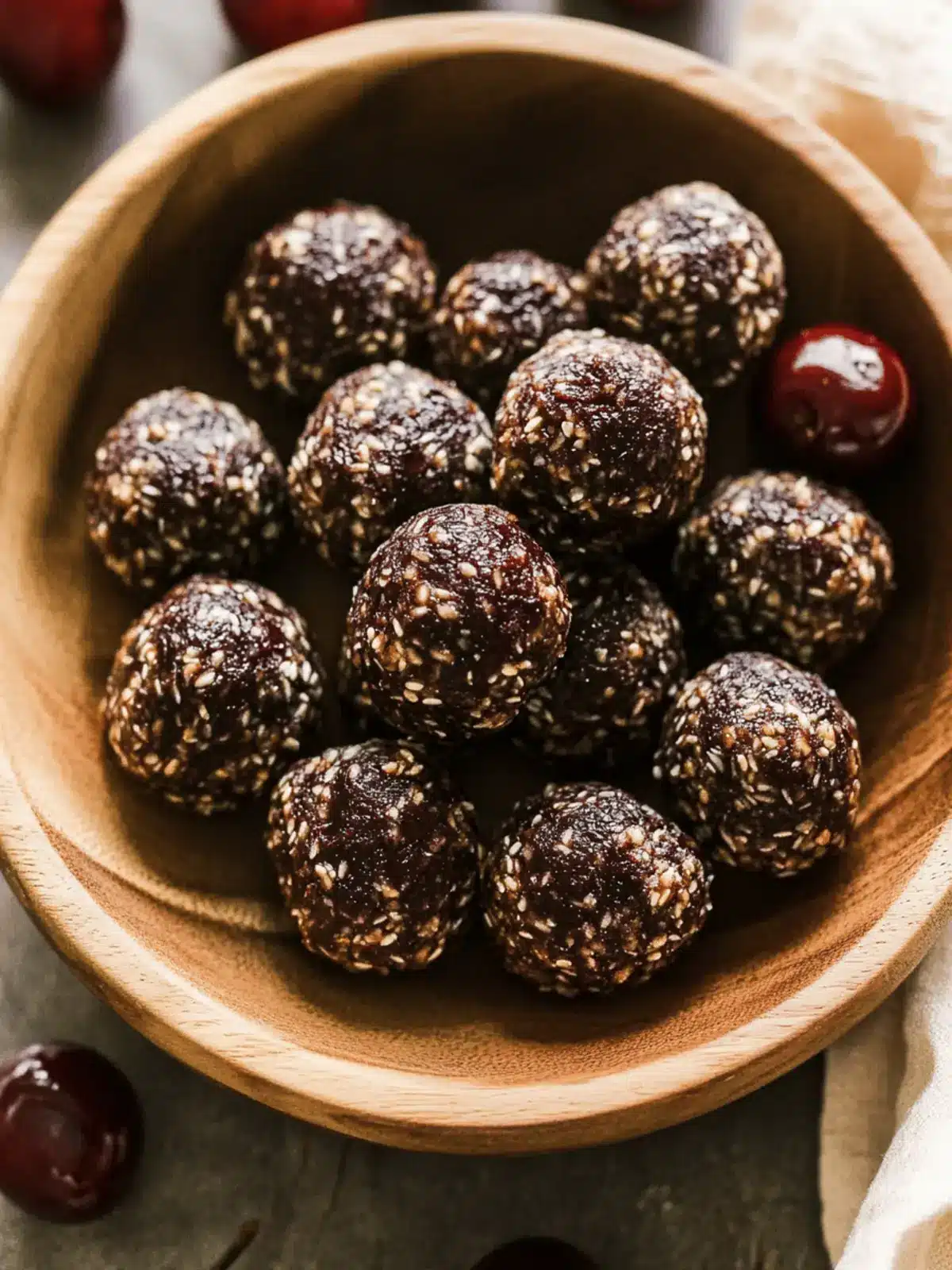Dark Chocolate Cherry Energy Bites