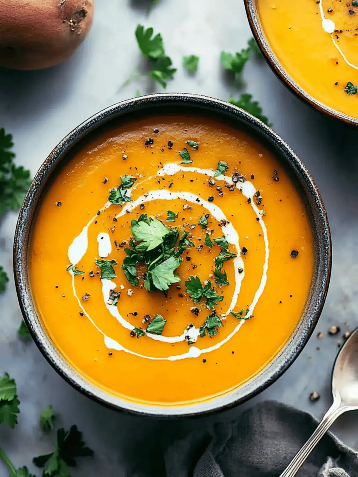Creamy Spicy Butternut Squash and Sweet Potato Soup in 30 Minutes 2 Spicy Butternut Squash and Sweet Potato Soup