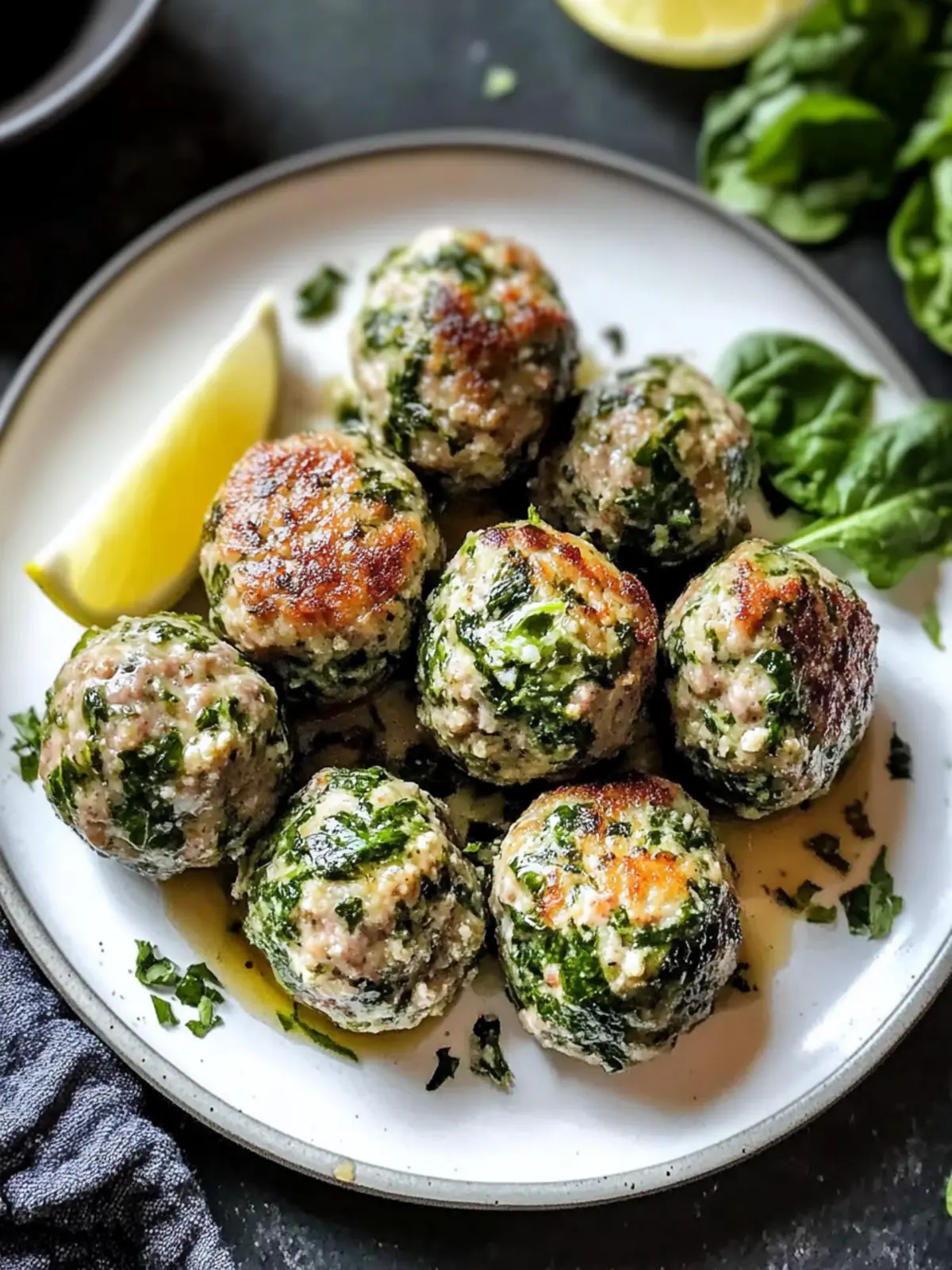 Spinach Garlic Meatballs