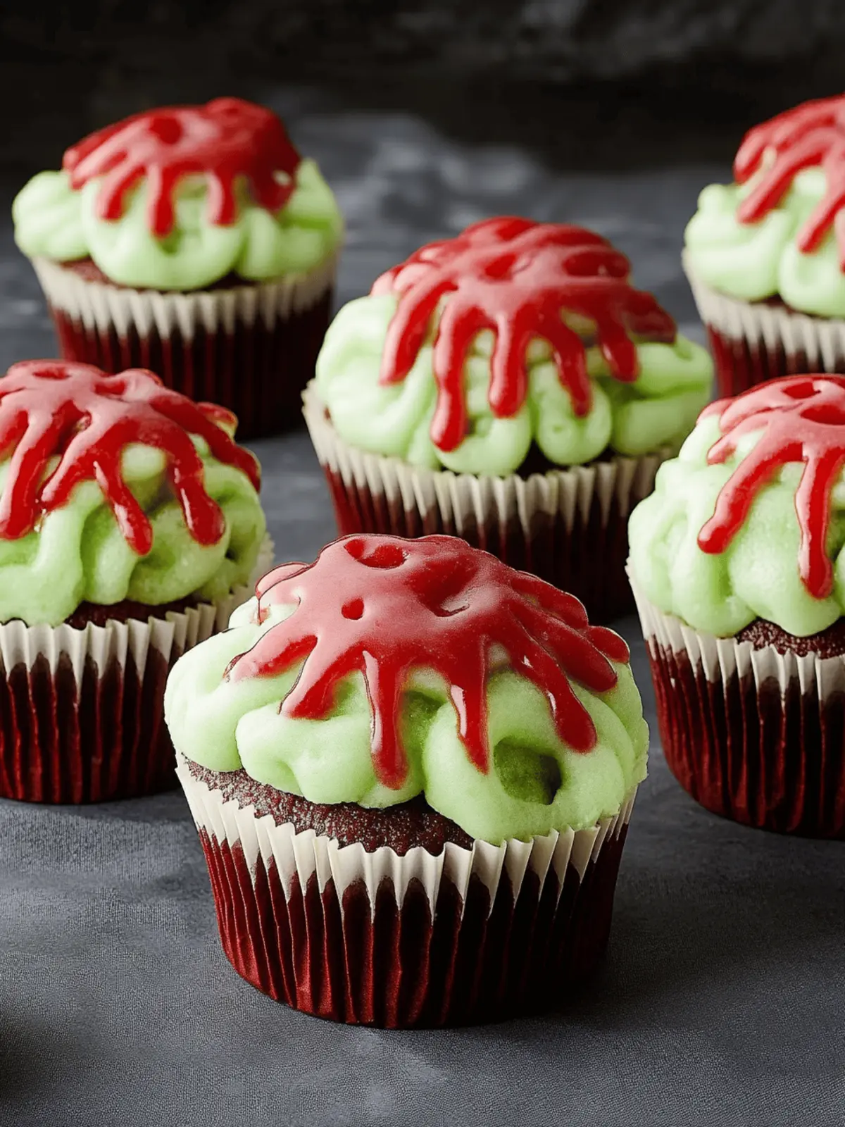 Deliciously Spooky Zombie Brain Cupcakes for Halloween Fun 4 Zombie Brain Cupcakes