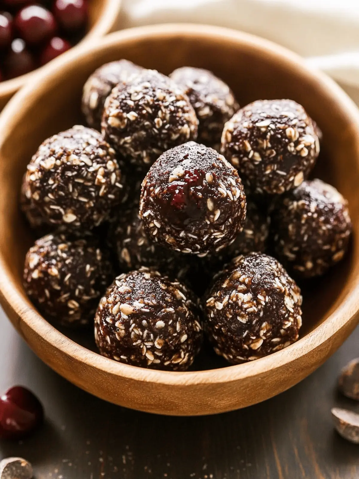 Dark Chocolate Cherry Energy Bites