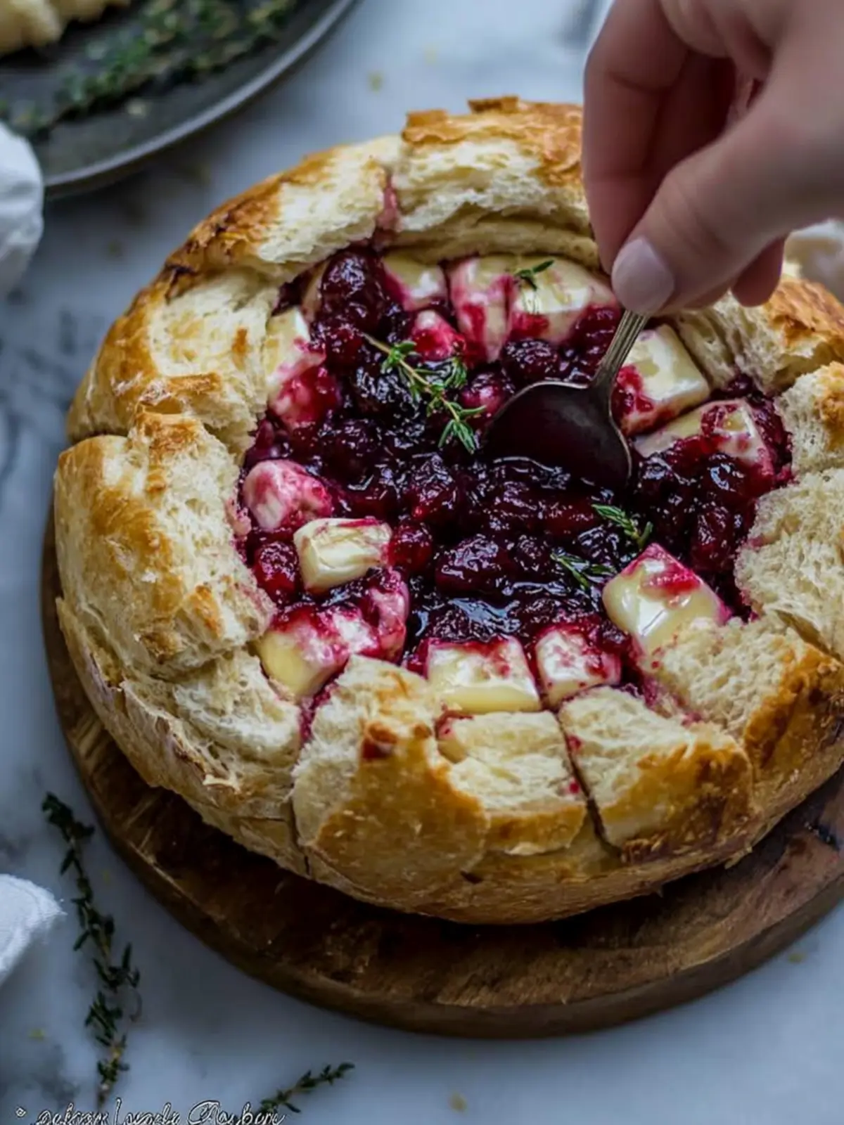 Baked Cranberry Brie Bread Bowl