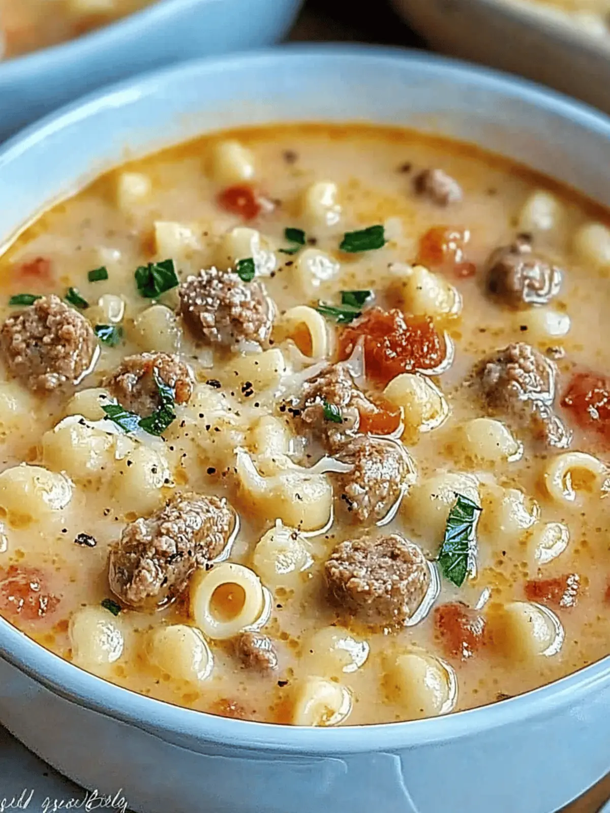Parmesan Italian Sausage Ditalini Soup