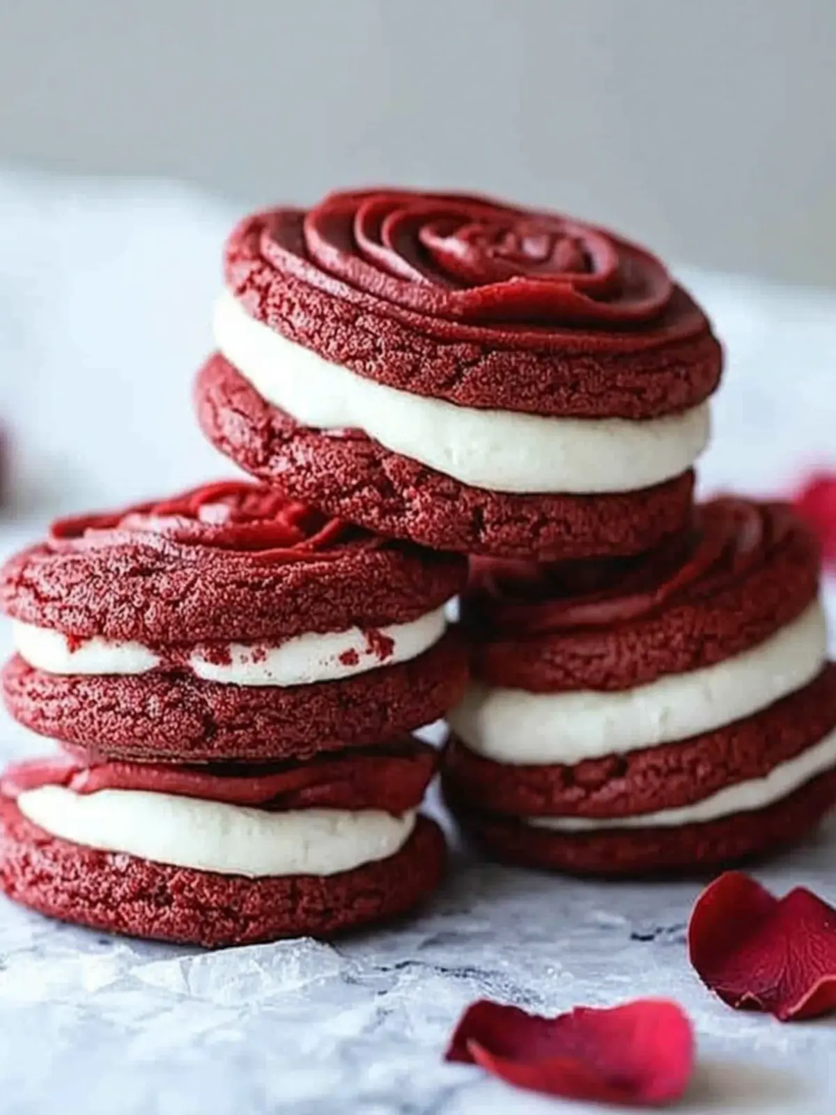 Irresistible Red Velvet Rose Sandwich Cookies for Sweet Moments 3 Red Velvet Rose Sandwich Cookies
