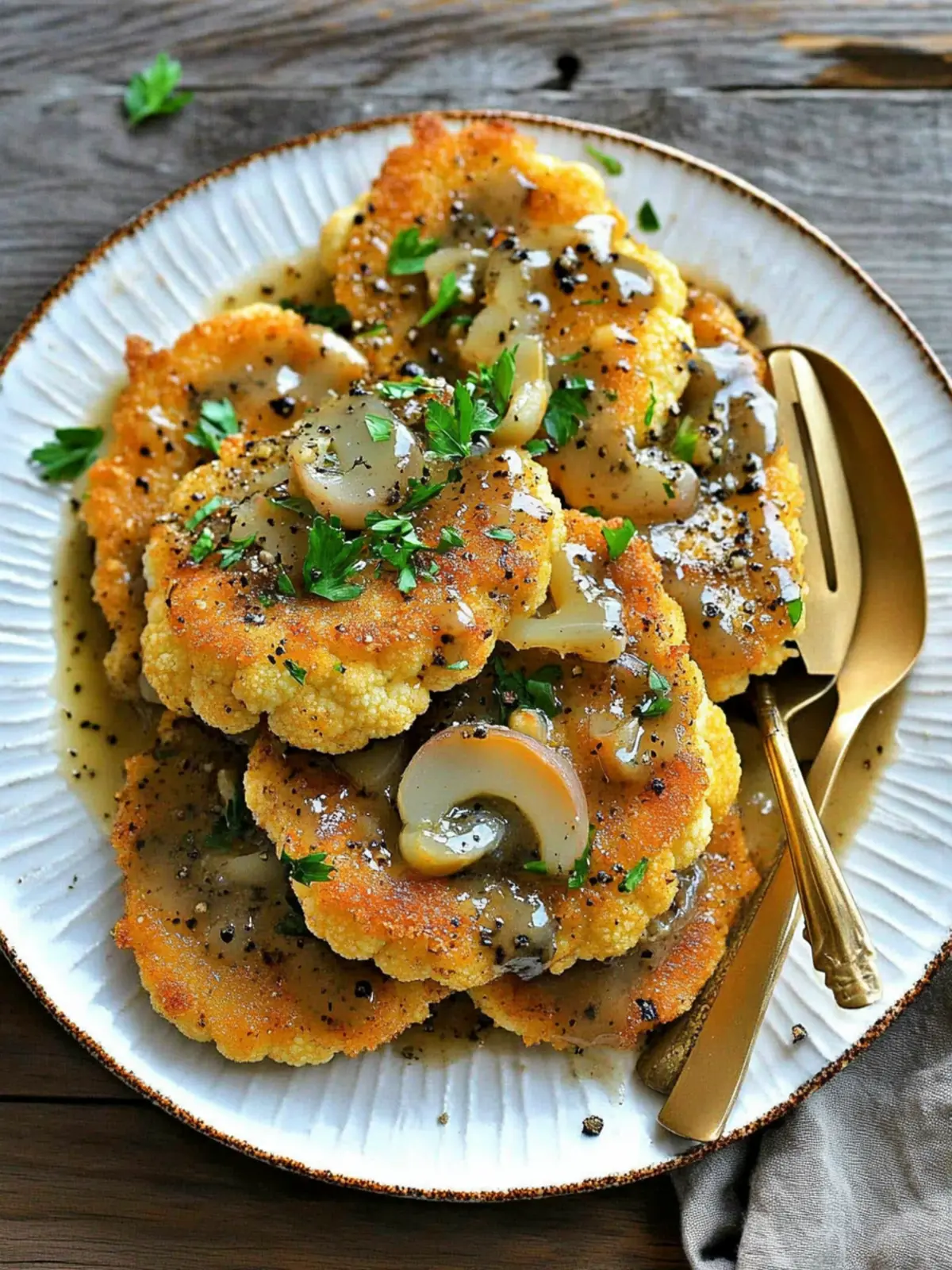 Vegan Crispy Black Pepper Cauliflower Steaks