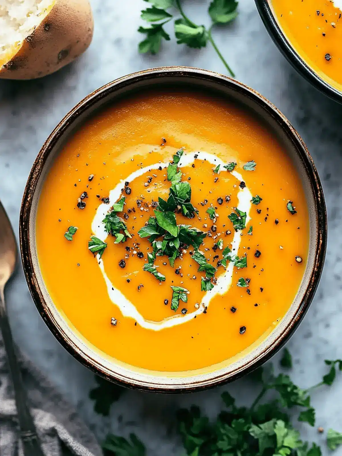 Creamy Spicy Butternut Squash and Sweet Potato Soup in 30 Minutes 4 Spicy Butternut Squash and Sweet Potato Soup