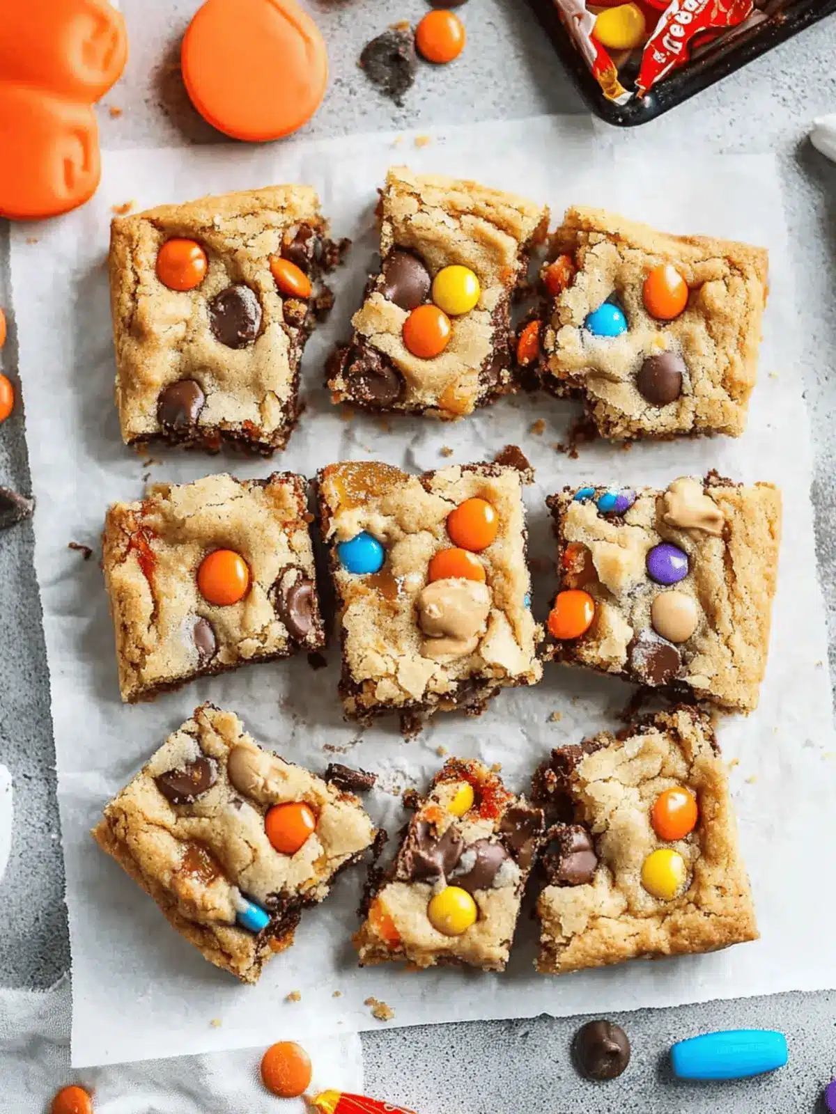 Halloween Candy Cookie Bars