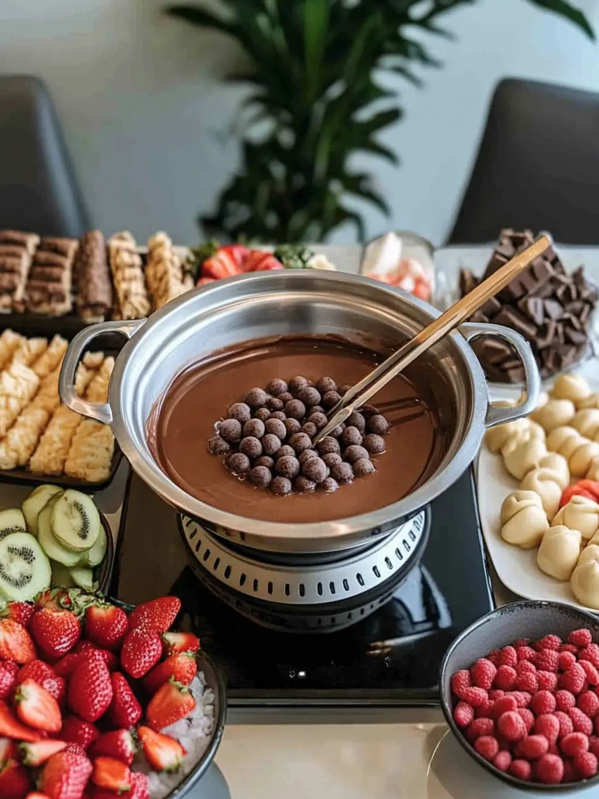 Chocolate Fondue Station for a Crowd