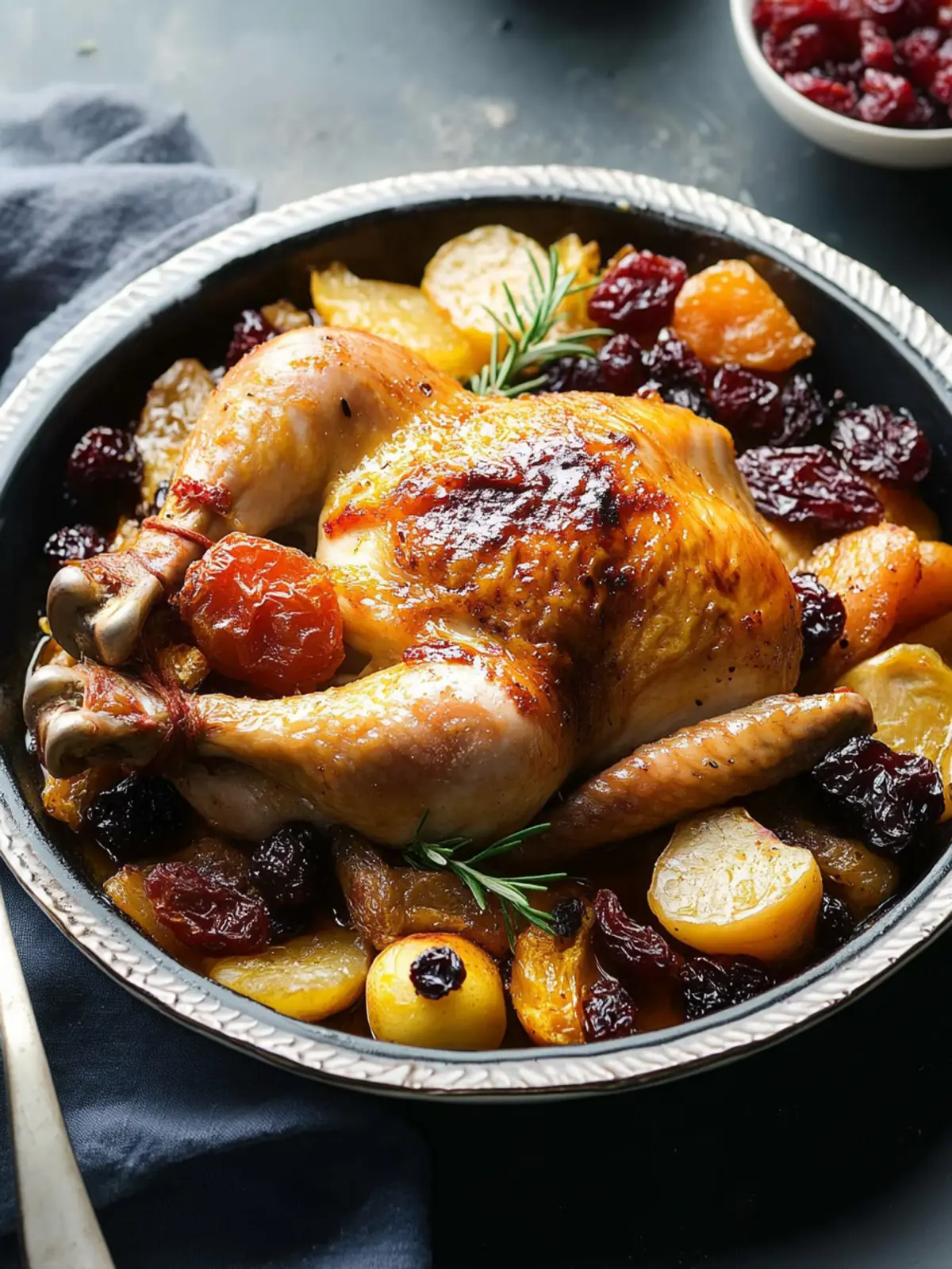 Savory Roast Chicken with Dried Fruit for Festive Feasts 4 Roast Chicken with Dried Fruit