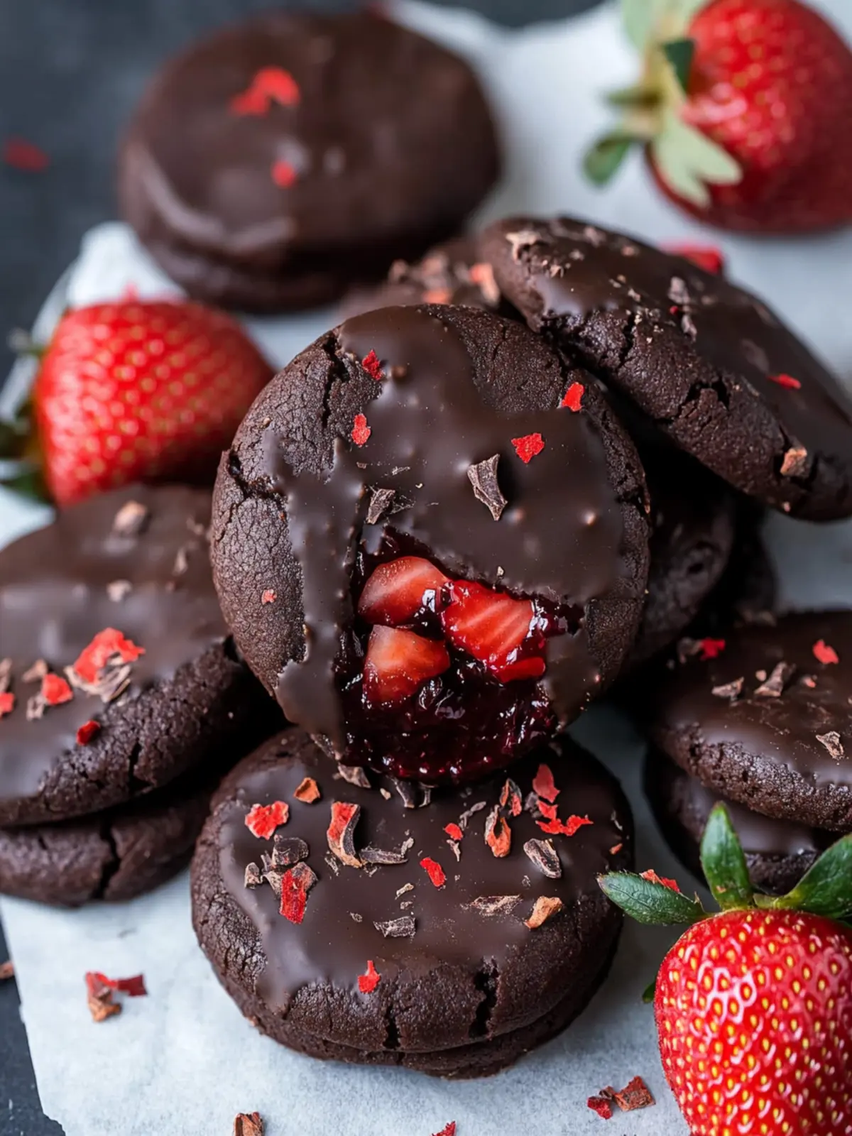 Chocolate Covered Strawberry Cookies
