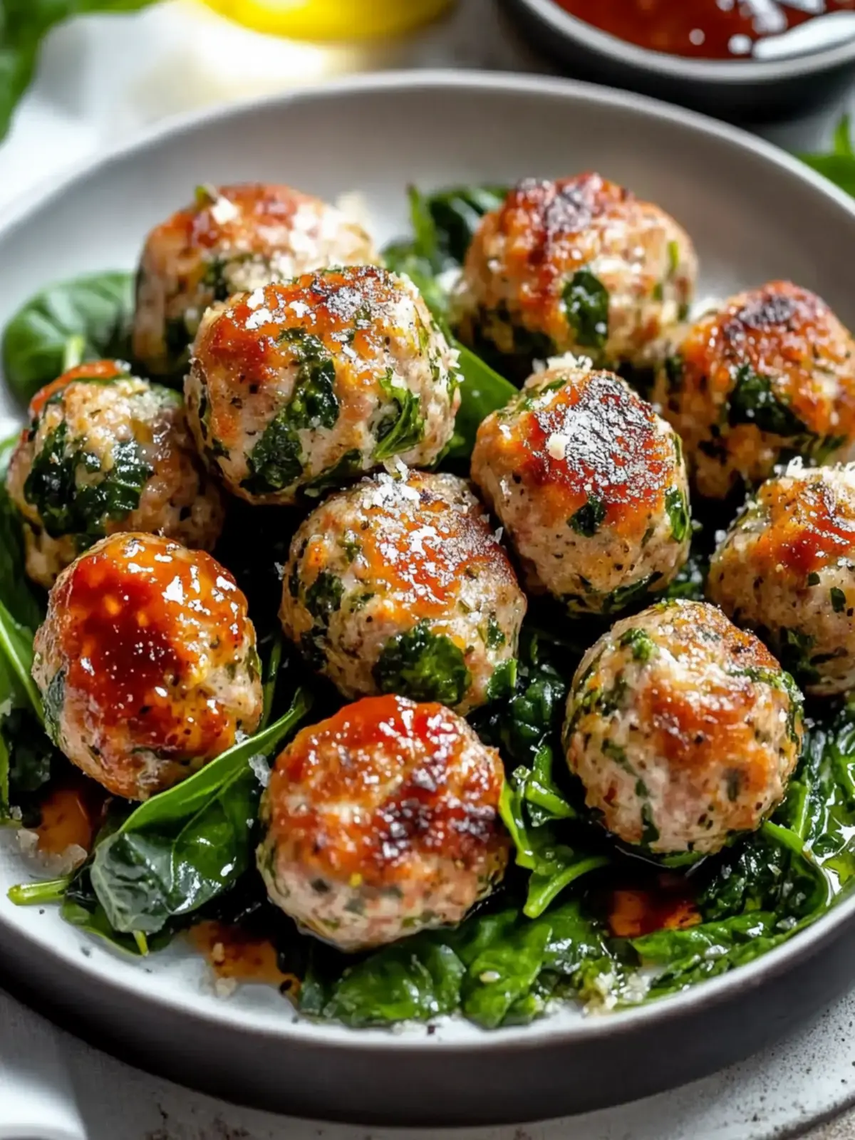 Spinach Garlic Meatballs