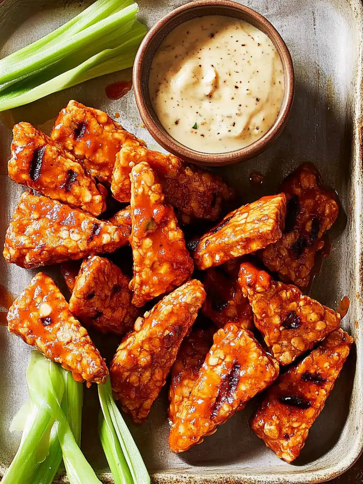 Tempeh Buffalo Wings: Easy Vegan Snack for Game Day Fun 2 Tempeh Buffalo Wings