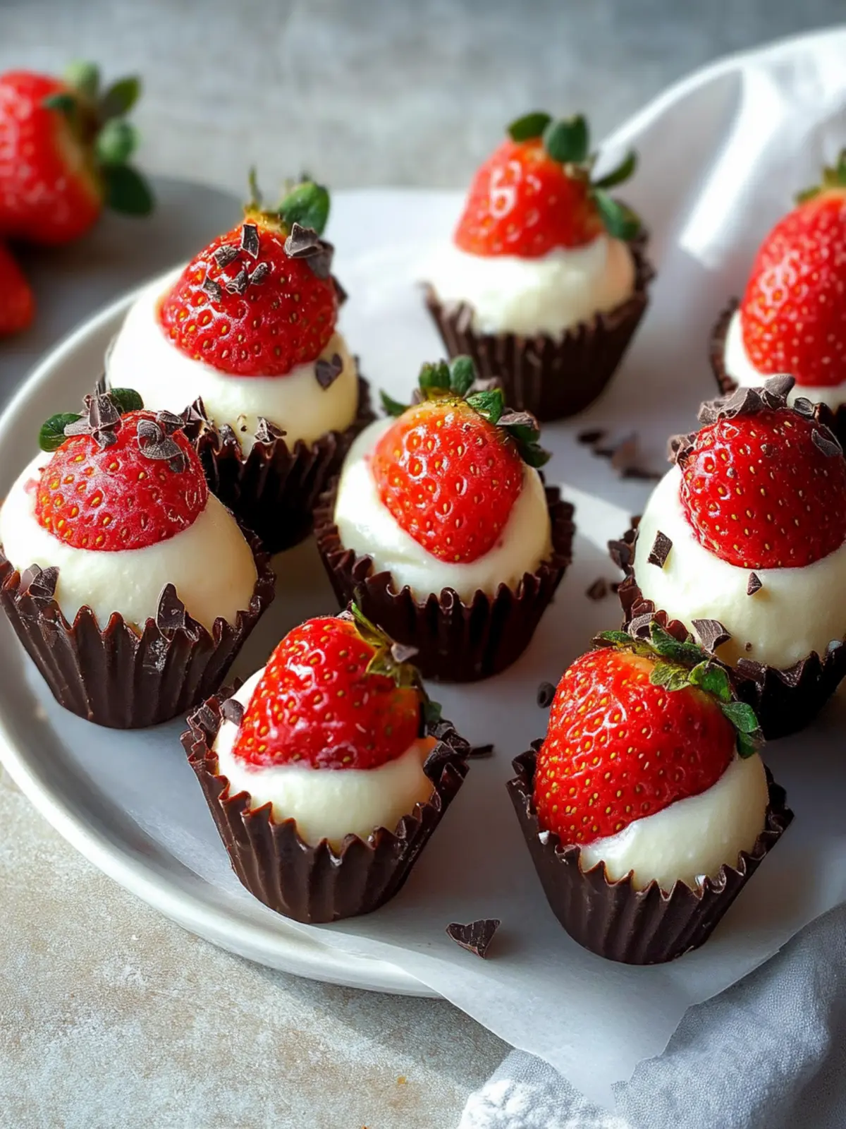 Chocolate Covered Cheesecake Strawberries