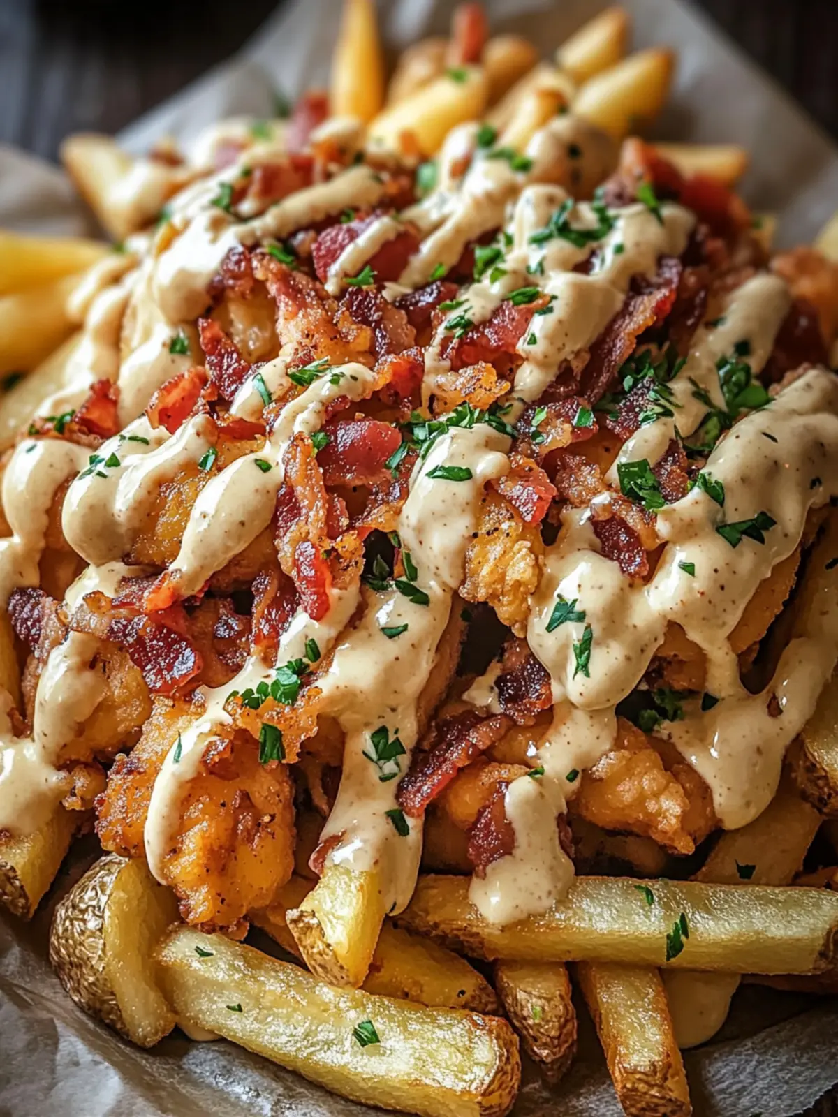 Dirty Chicken and Bacon Loaded Fries