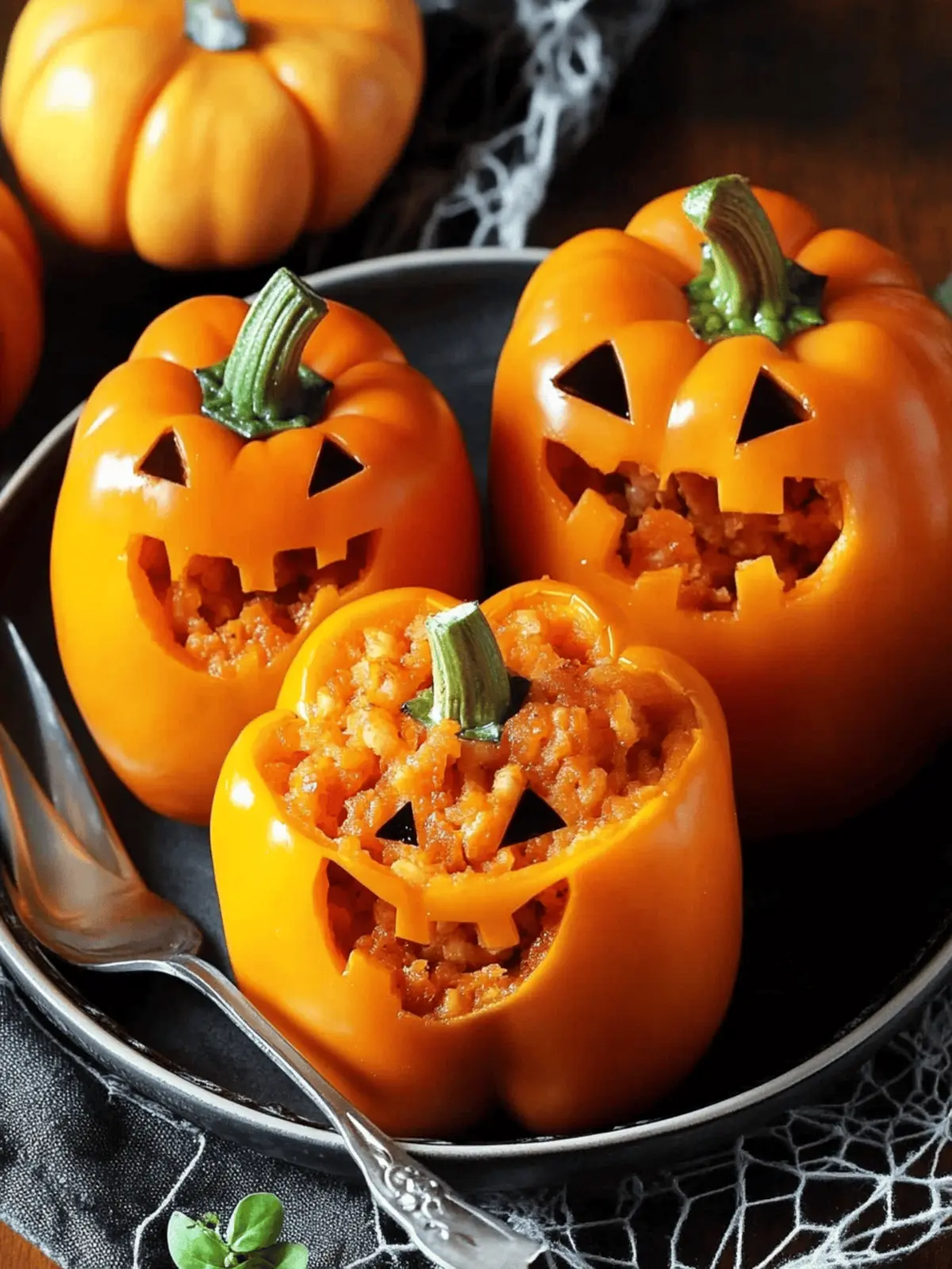 Halloween Jack-O'-Lantern Stuffed Peppers You'll Love Making 4 Halloween Jack-O -Lantern Stuffed Peppers