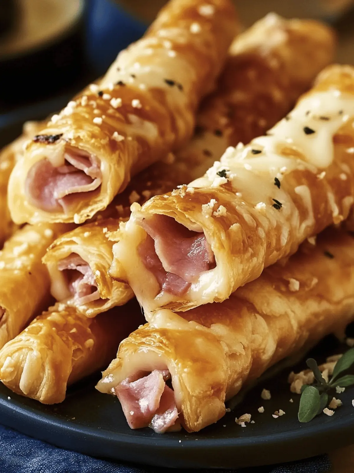 Savory Ham and Cheese Puff Pastry Sticks for Quick Snacking 2 Ham and Cheese Puff Pastry Sticks