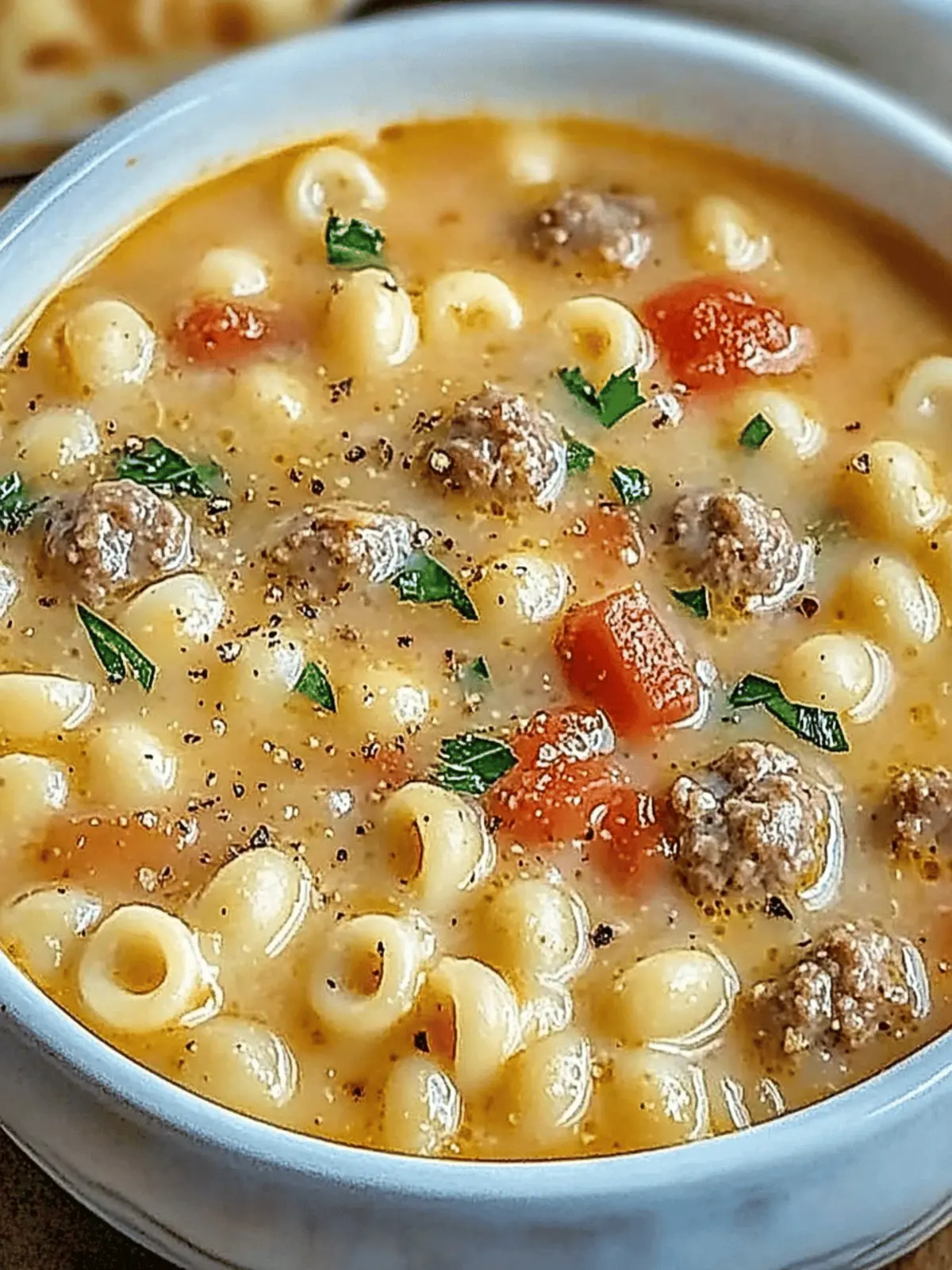 Parmesan Italian Sausage Ditalini Soup