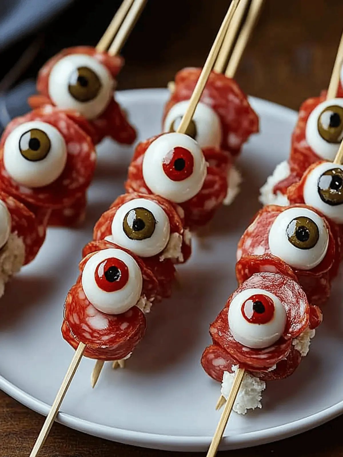 Skewered Salami Eyeballs