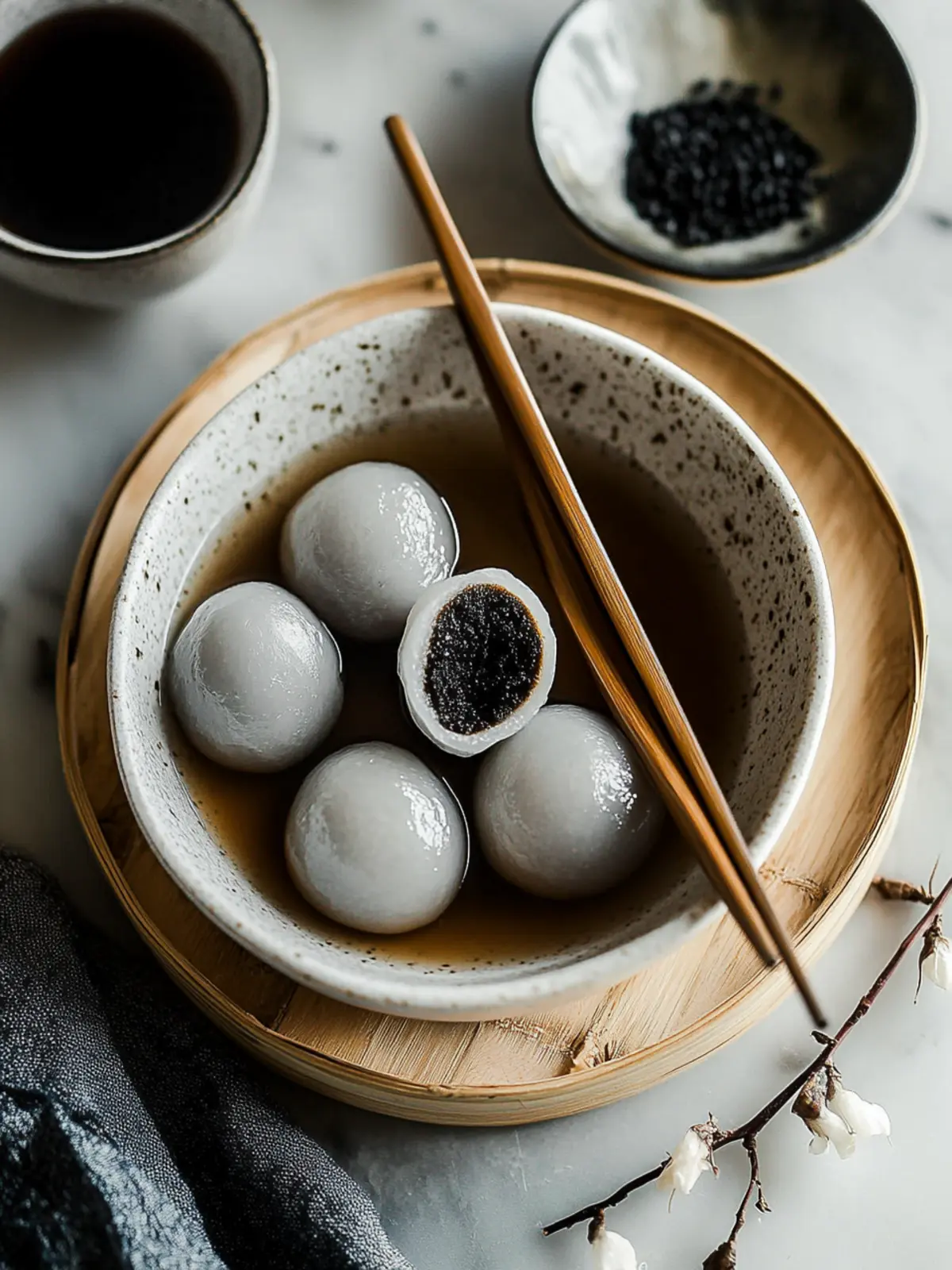 Black Sesame Tang Yuan (Glutinous Rice Balls)