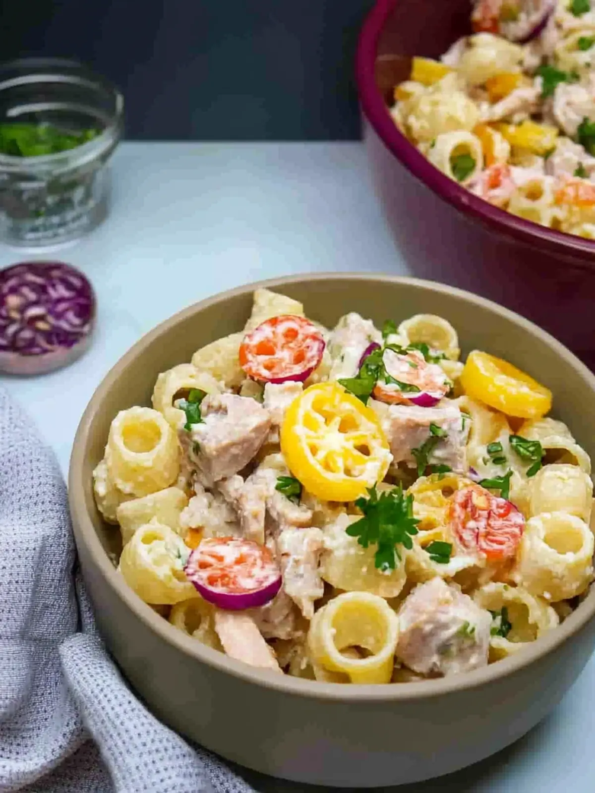Greek Yogurt Tuna Pasta Salad