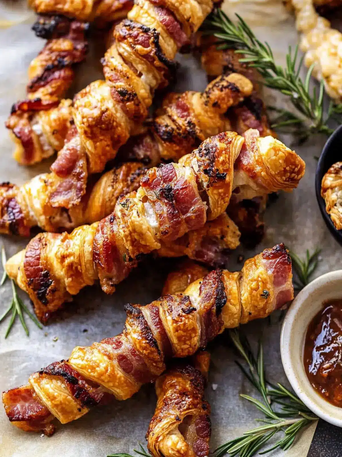 Sweet and Savory Cheesy Bacon Wrapped Puff Pastry Twists Bliss 3 Sweet and Savory Cheesy Bacon Wrapped Puff Pastry Twists