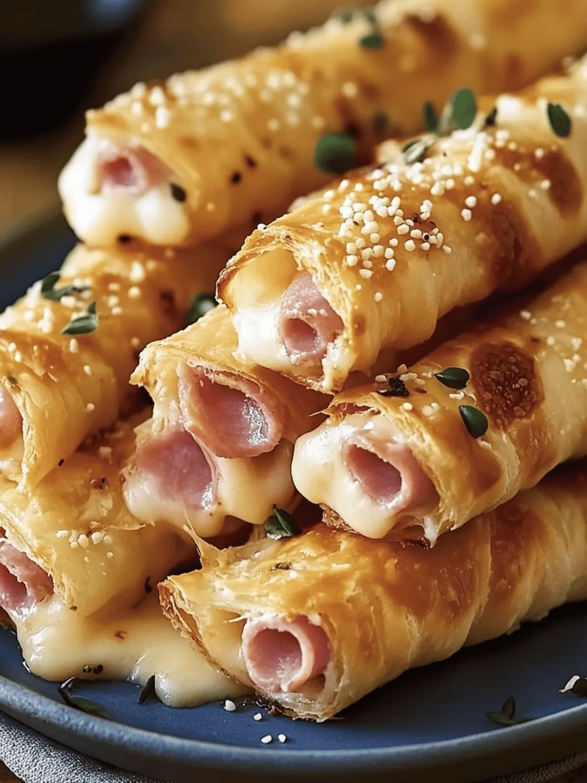 Savory Ham and Cheese Puff Pastry Sticks for Quick Snacking 3 Ham and Cheese Puff Pastry Sticks