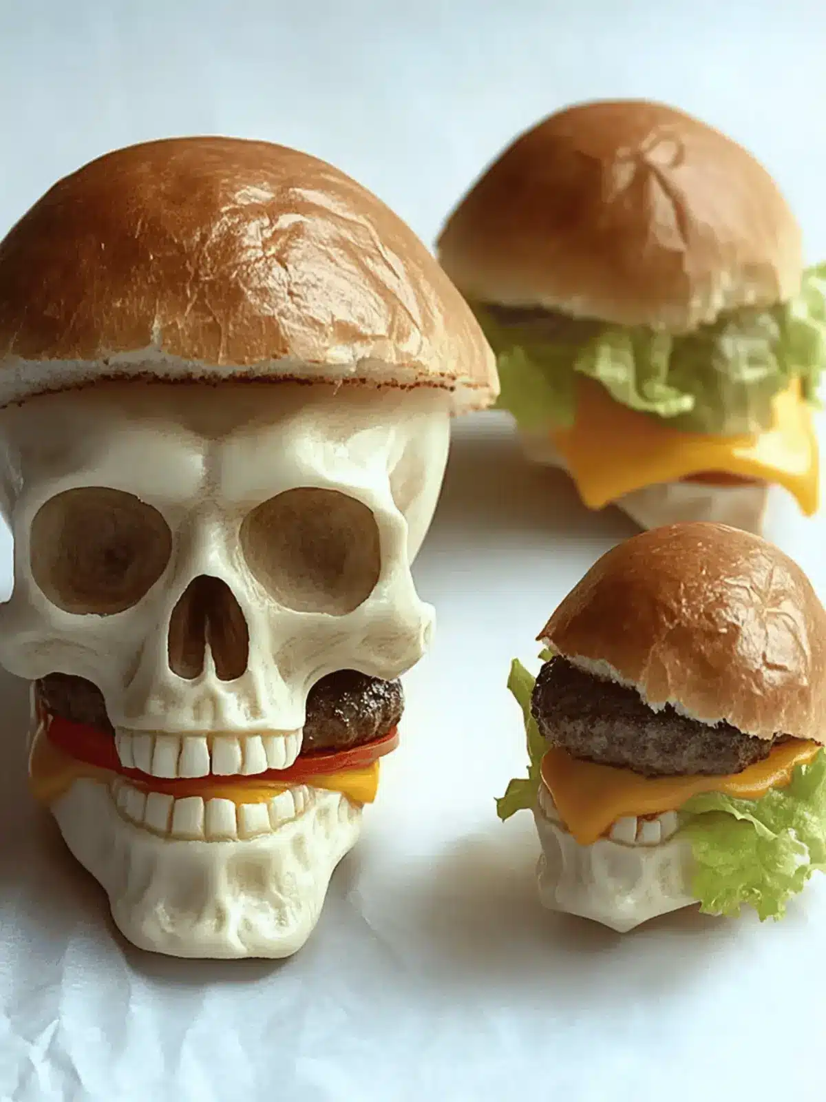 Cheeseburger Skulls: Fun Halloween Treats for the Family 2 Cheeseburger Skulls