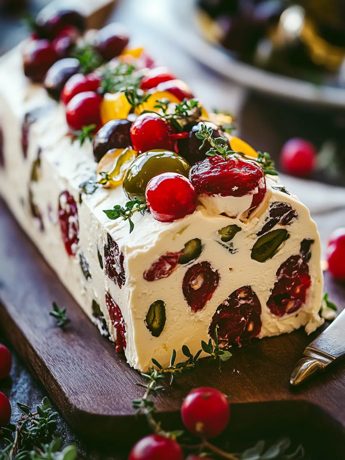 Holiday Antipasto Cream Cheese Log
