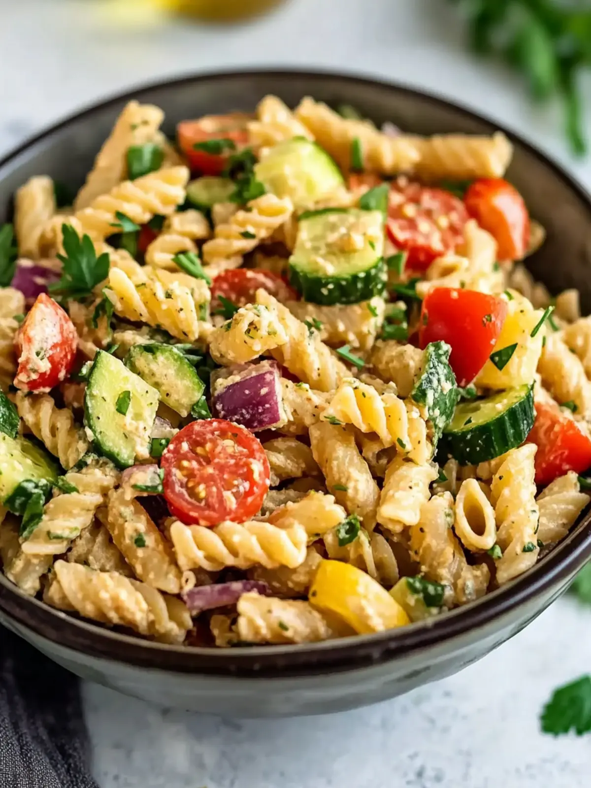 Hummus Pasta Salad