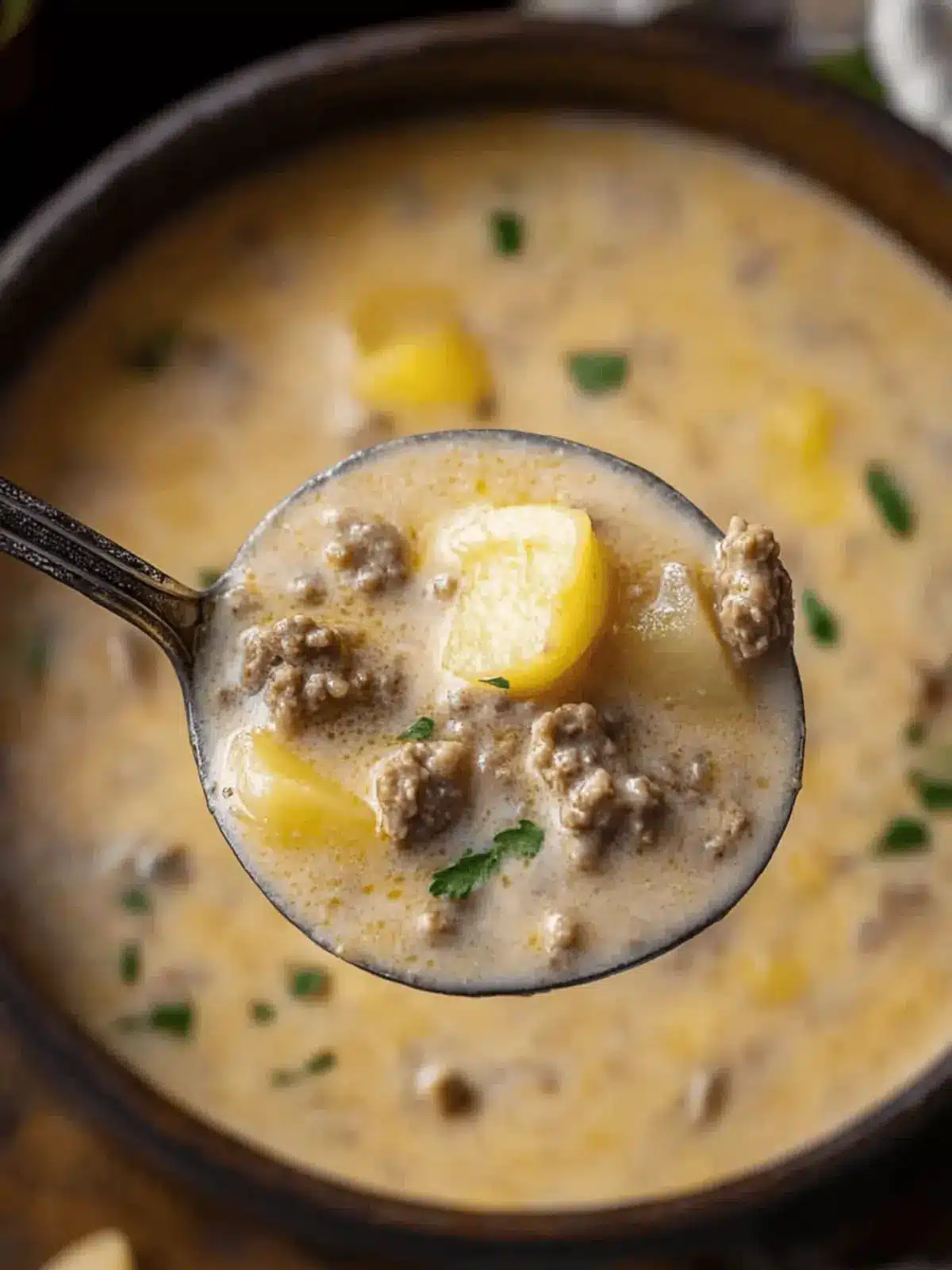 Cheesy Beef and Potato Soup