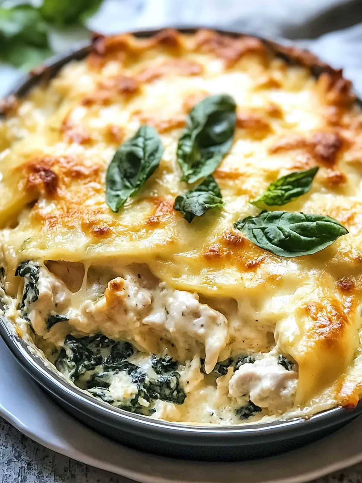 Chicken and Spinach Casserole with Cream Cheese