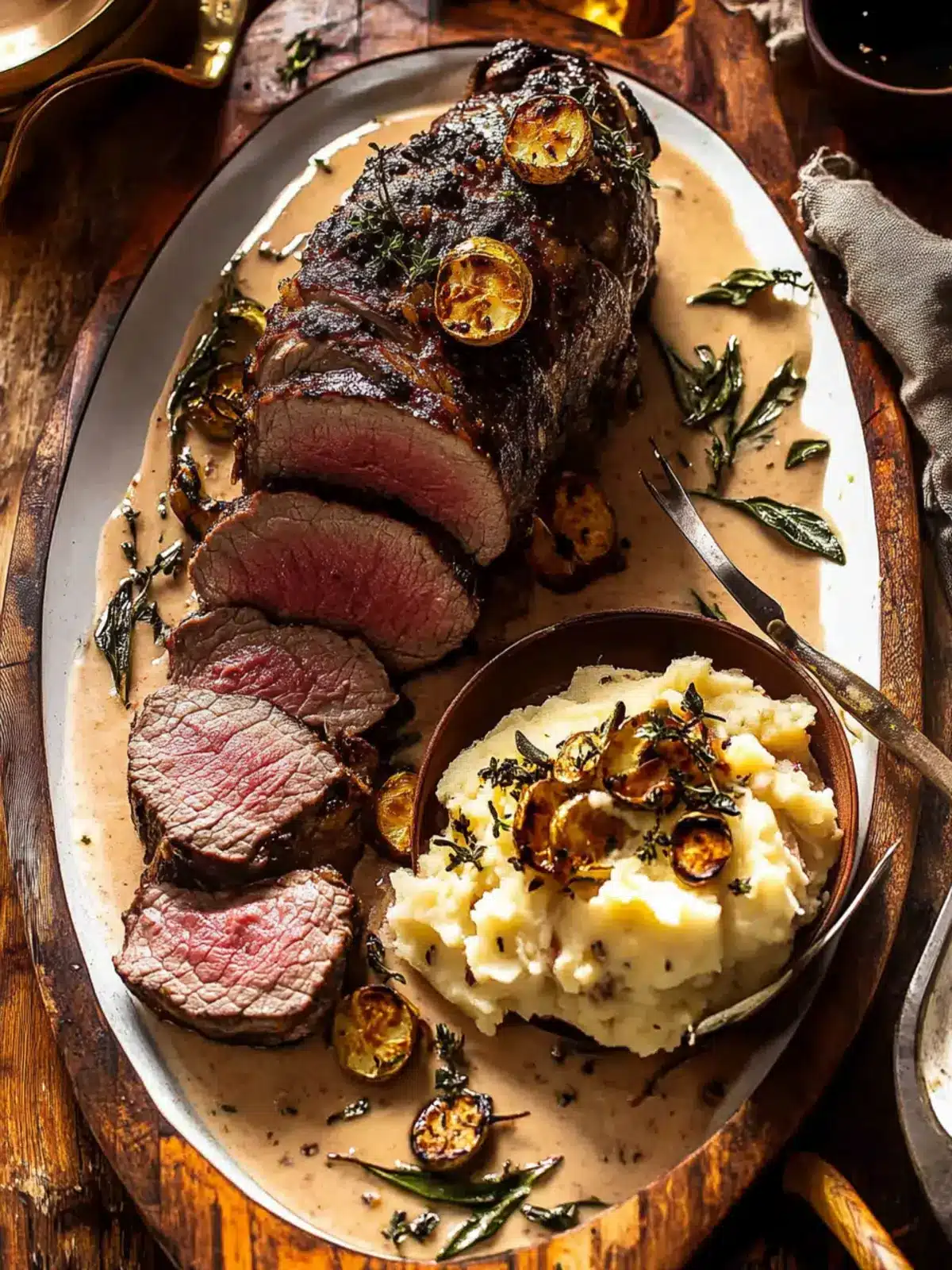 Beef Tenderloin Roast with Smashed Potatoes