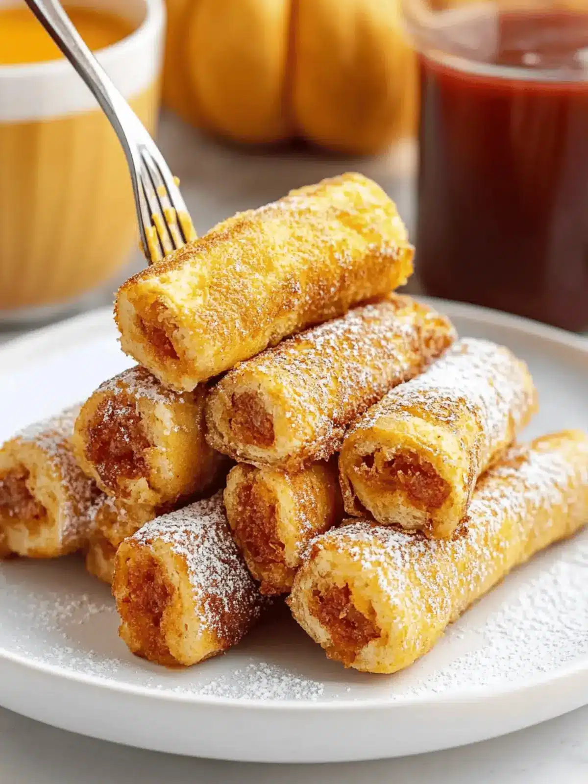 Pumpkin French Toast Roll-Ups