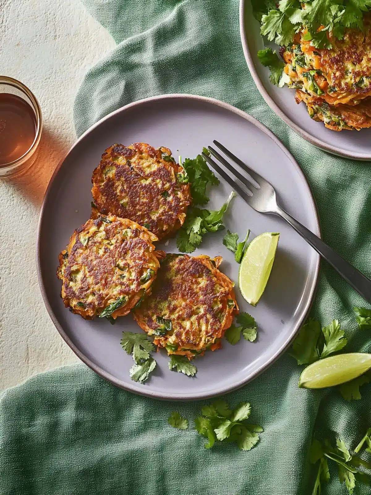 Carrot and coriander fritters